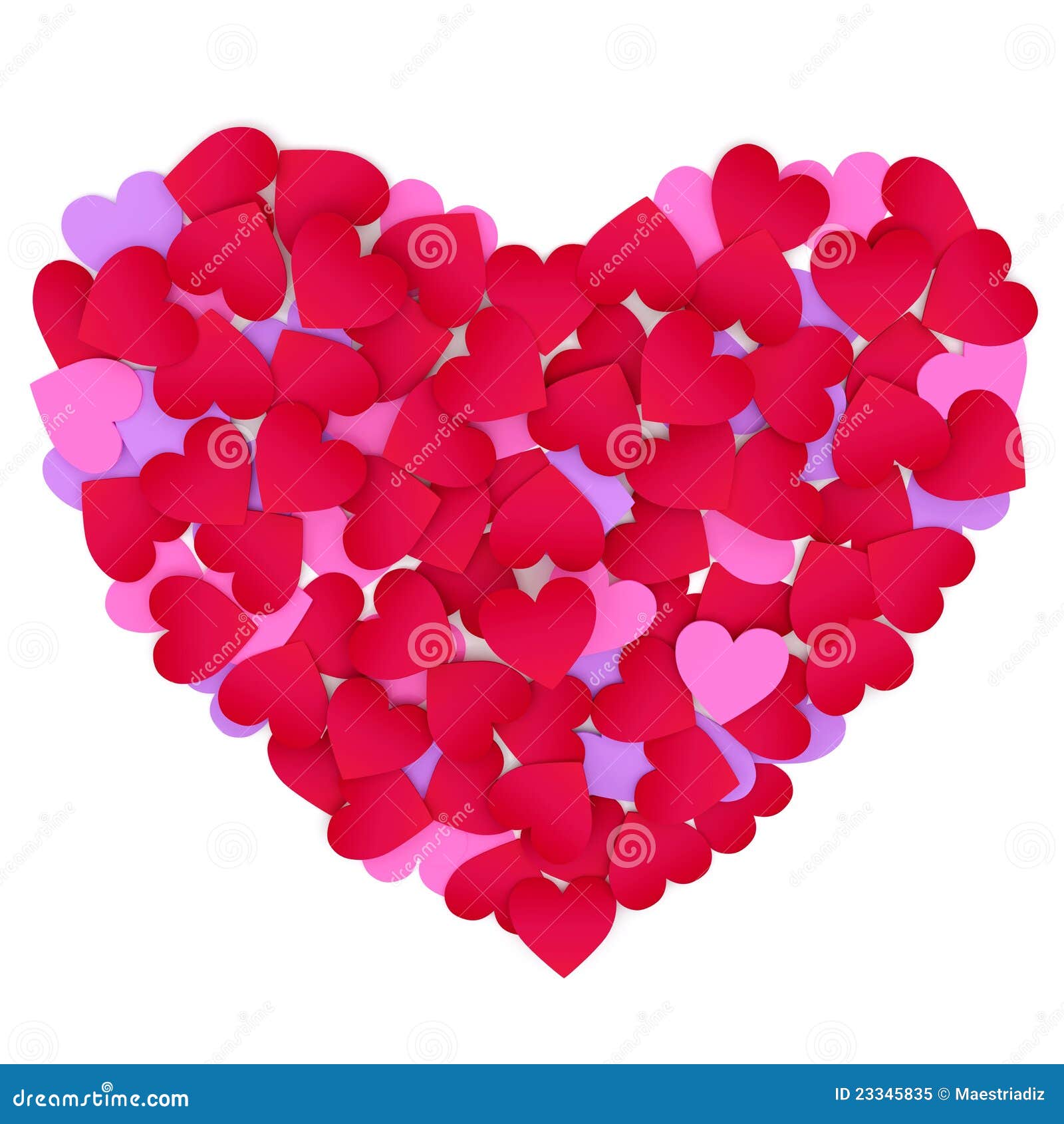 Heart Made of Color Paper Hearts. Stock Illustration