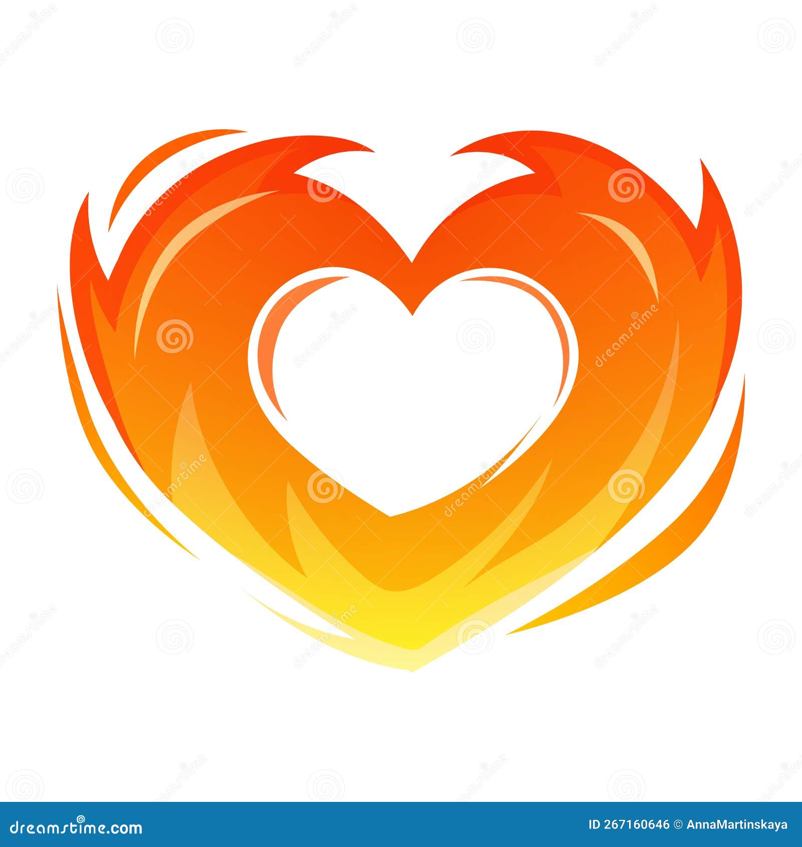 Heart Made of Fire. Burning Heart Element. Love Sign Stock Vector Illustration of abstract