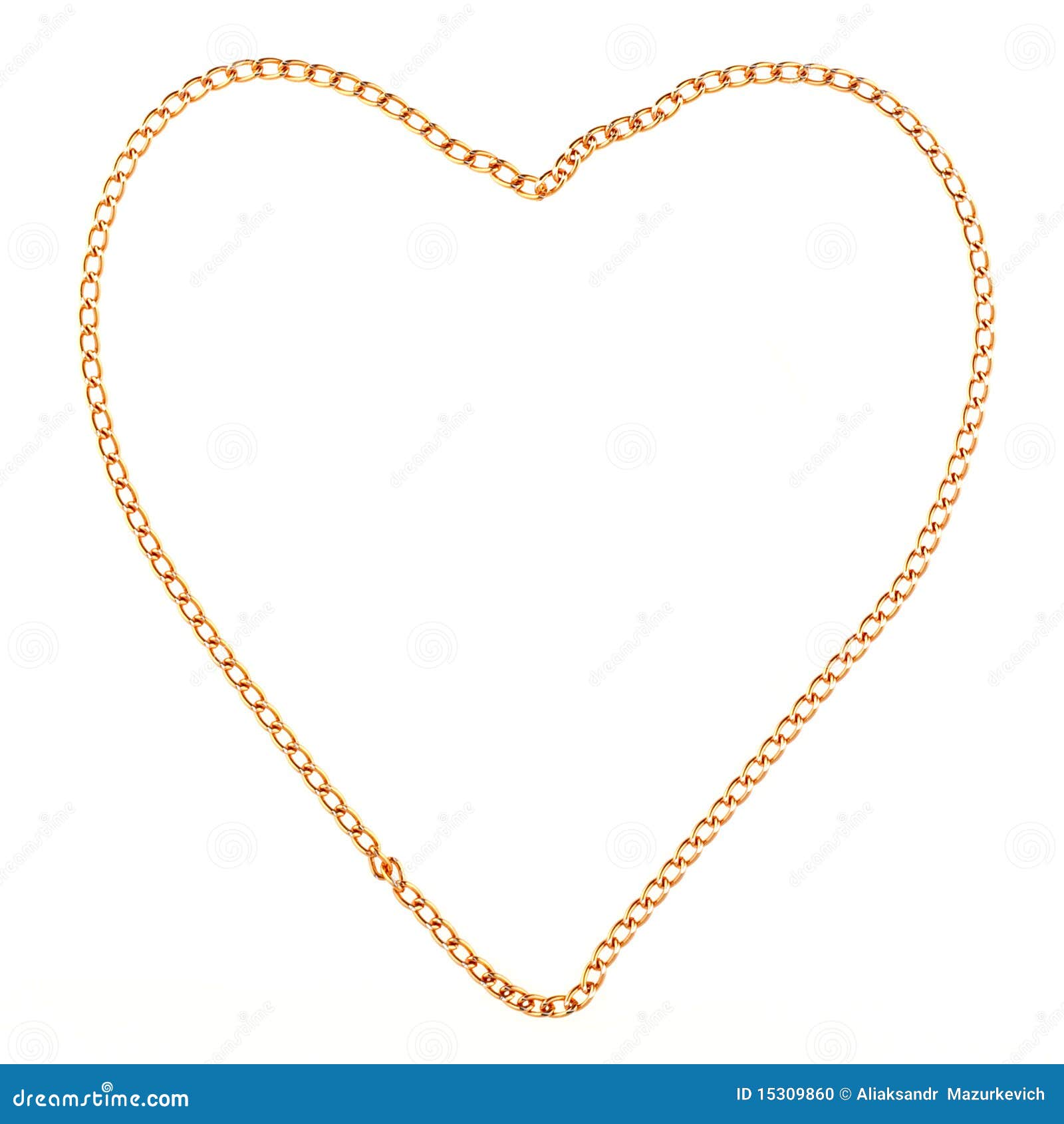 Heart made with gold chain stock photo. Image of border 15309860