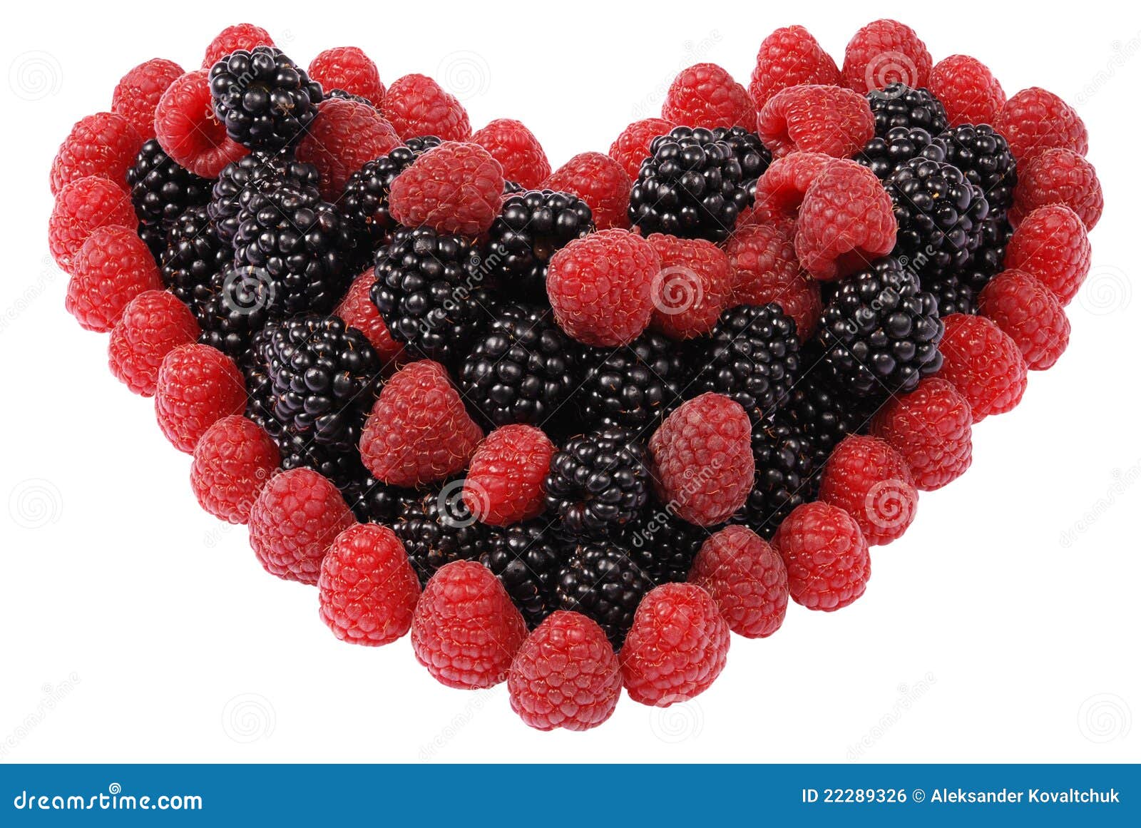 Heart Made Out of Raspberries and Blackberries Stock Photo Image of