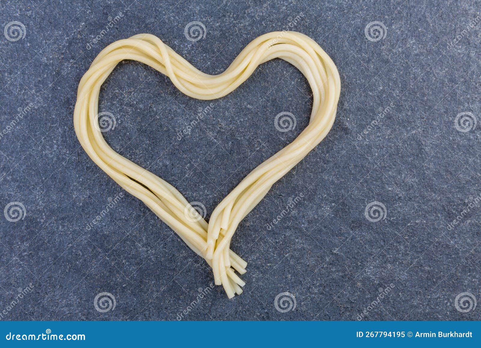Heart made of spaghetti stock image. Image of handmade 267794195