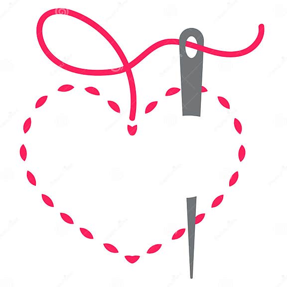 Heart and needle stock vector. Illustration of icon, patch - 44004714