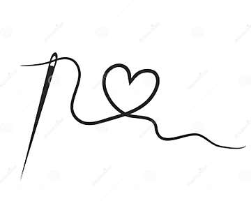 Heart with a Needle Thread. Vector Illustration Stock Vector ...