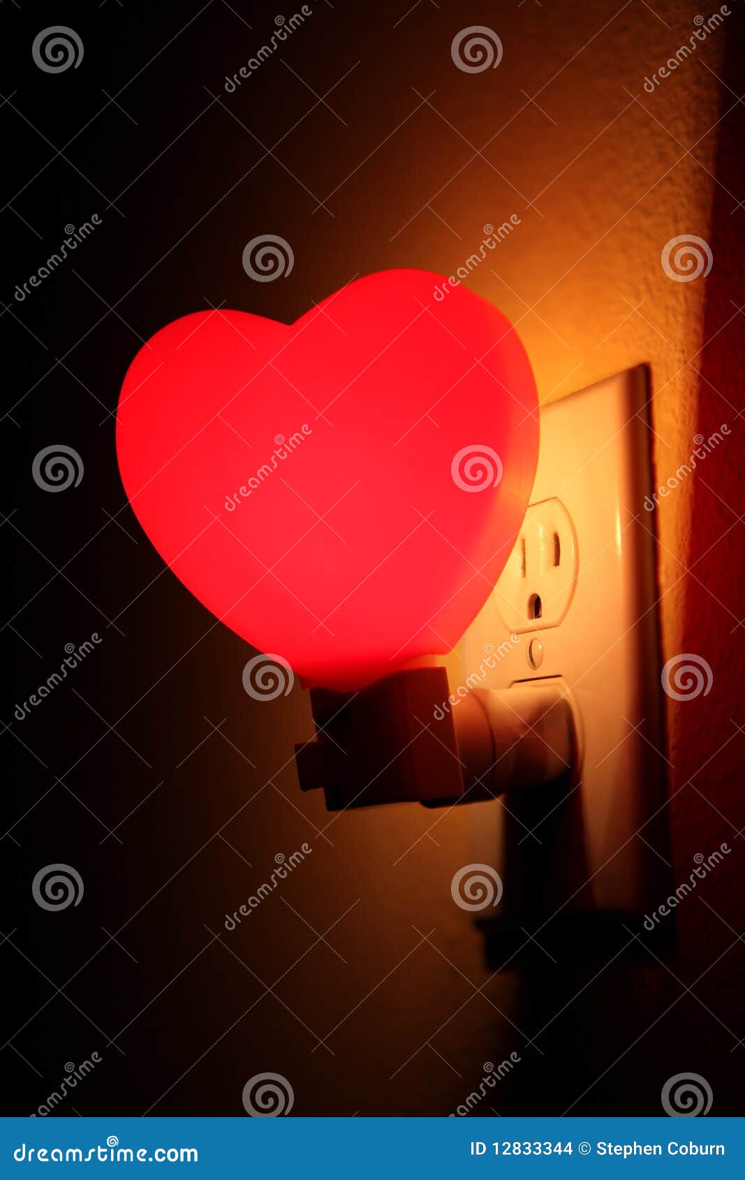 Heart Night Light stock photo. Image of background, closeup 12833344