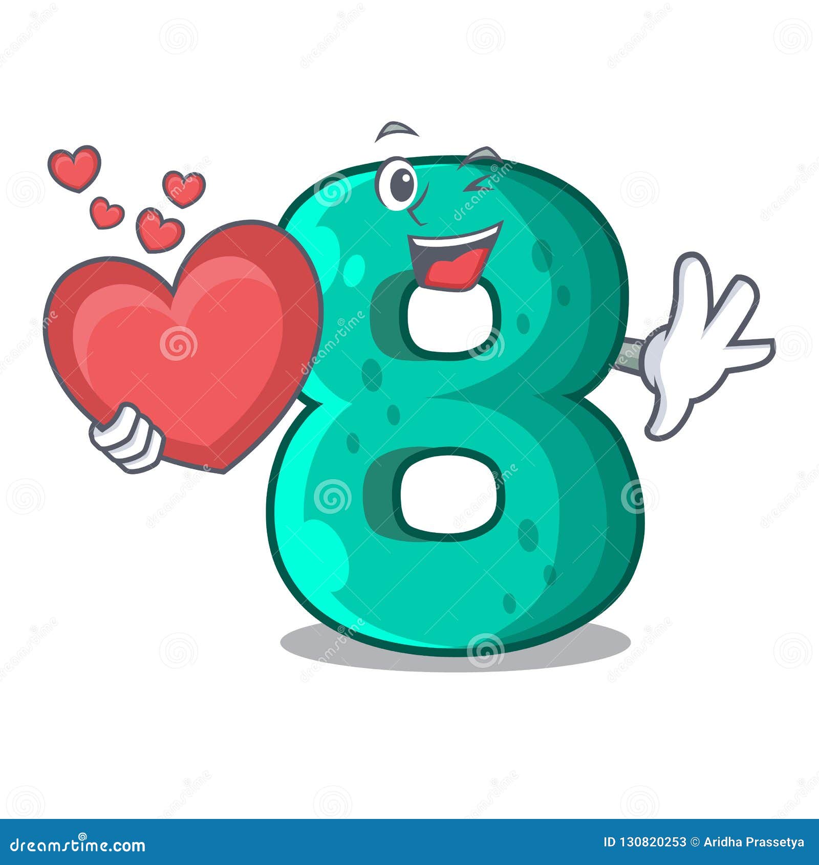 With Heart Number Eight Made With Cartoon Shaped Stock ...
