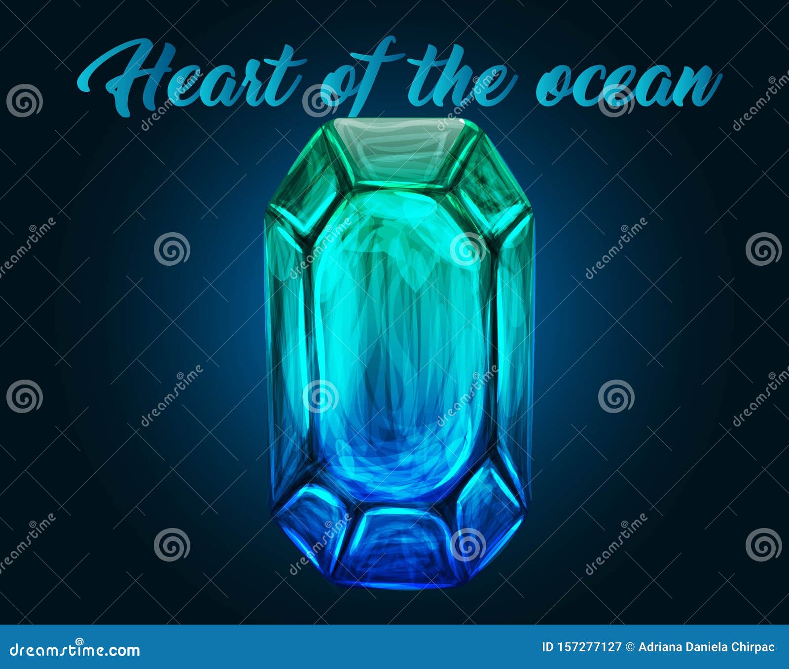 Heart of the Ocean Titanic Inspired Photo. Magic Emerald, Moonstone