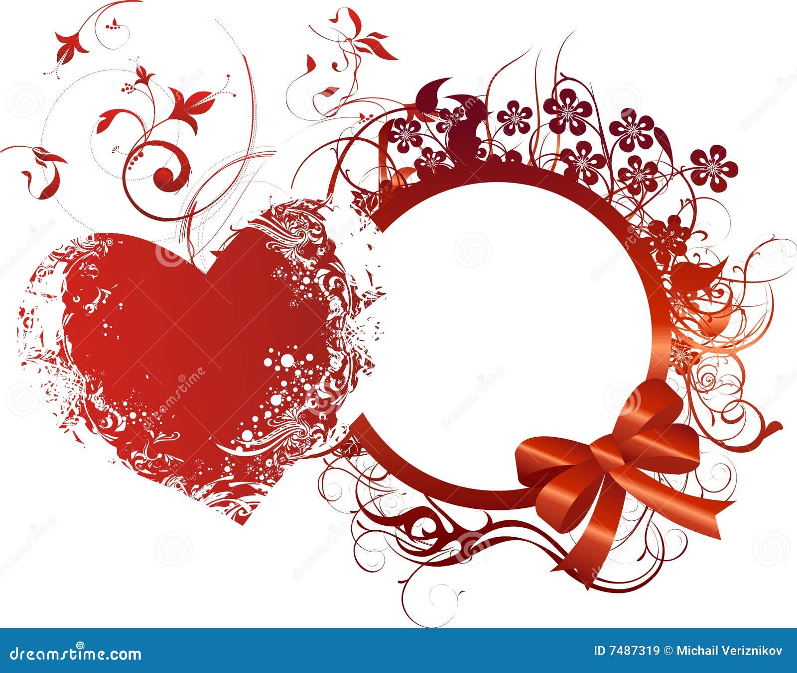 Heart with an ornament stock vector. Illustration of shape - 7487319