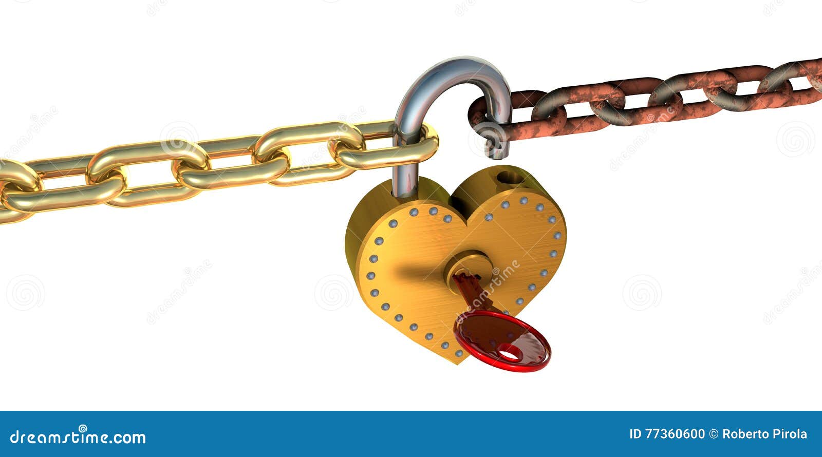 Heart padlock and chains stock illustration. Illustration of locked