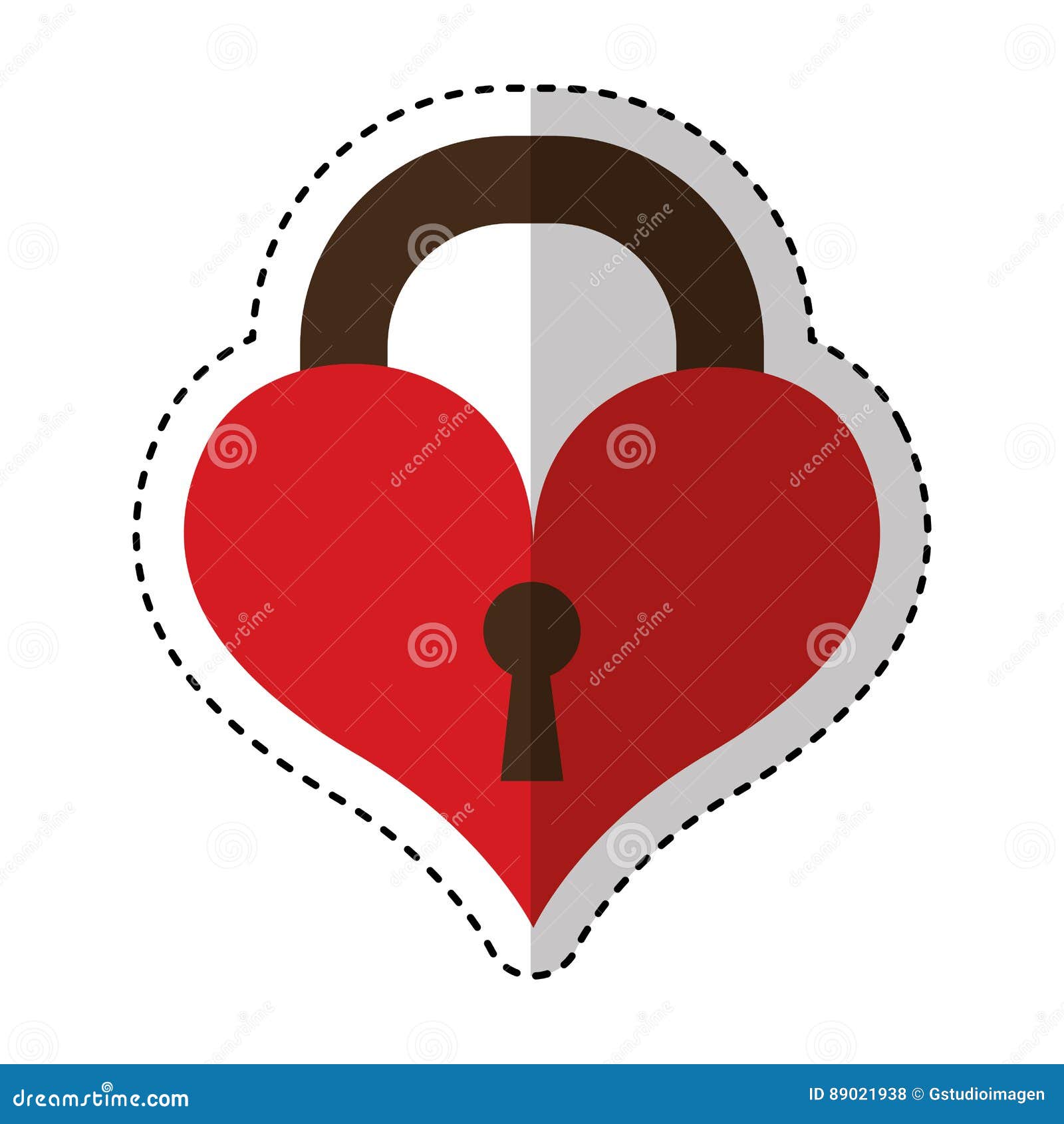 Heart Padlock Isolated Icon Stock Vector Illustration of icon, modern