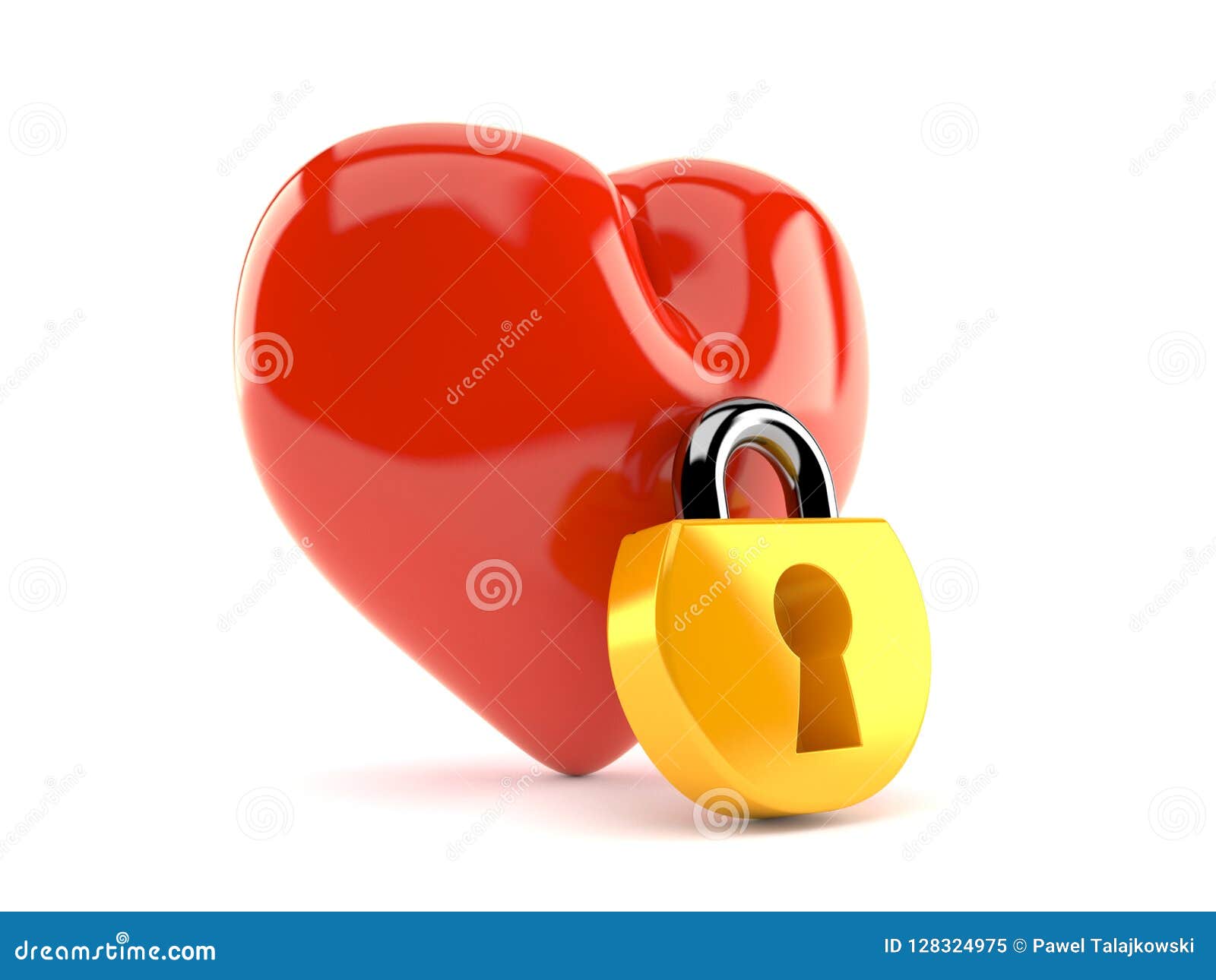 Heart with padlock stock illustration. Illustration