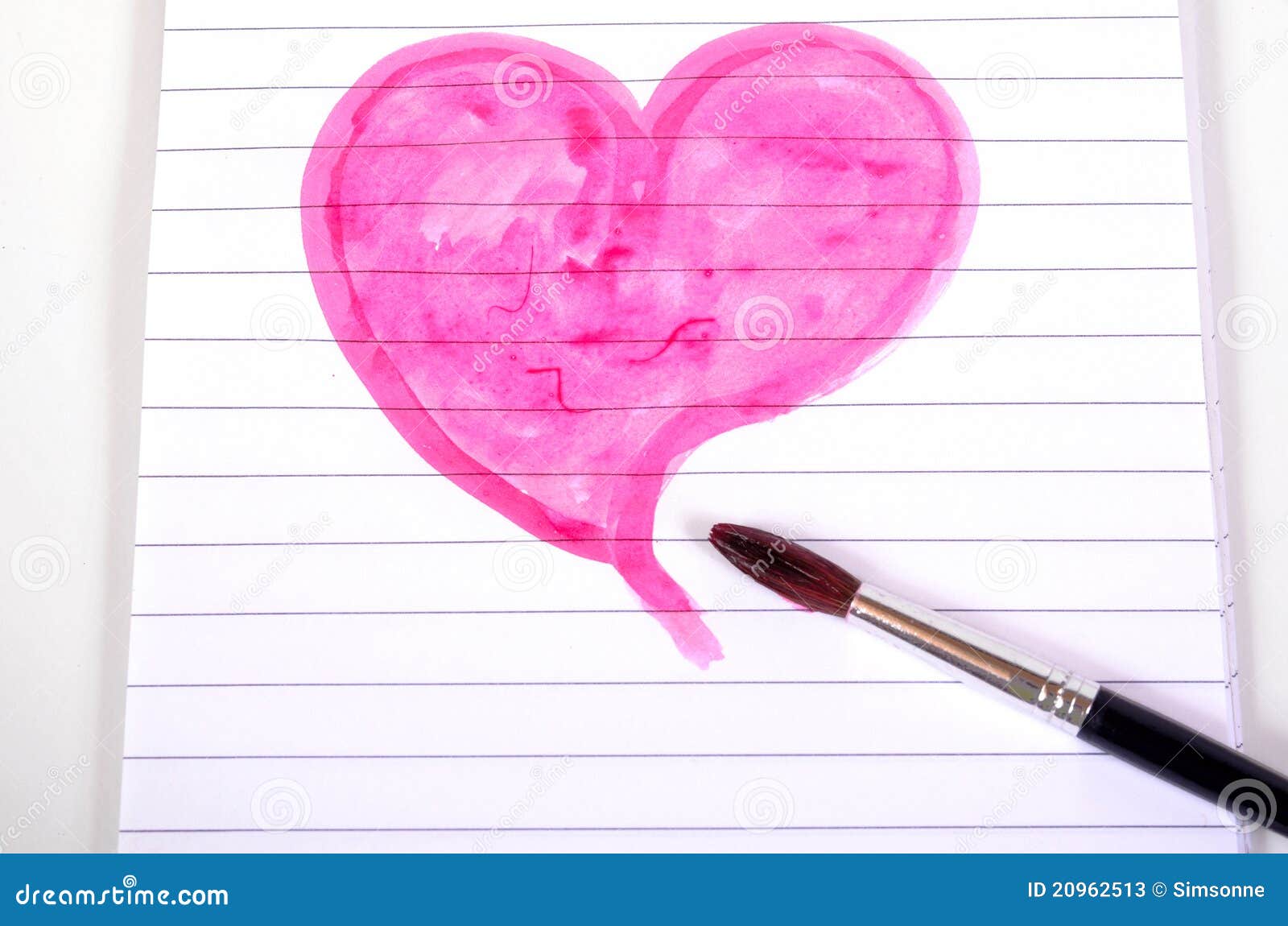 Heart paint brush stock image. Image of symbol, watercolor 20962513