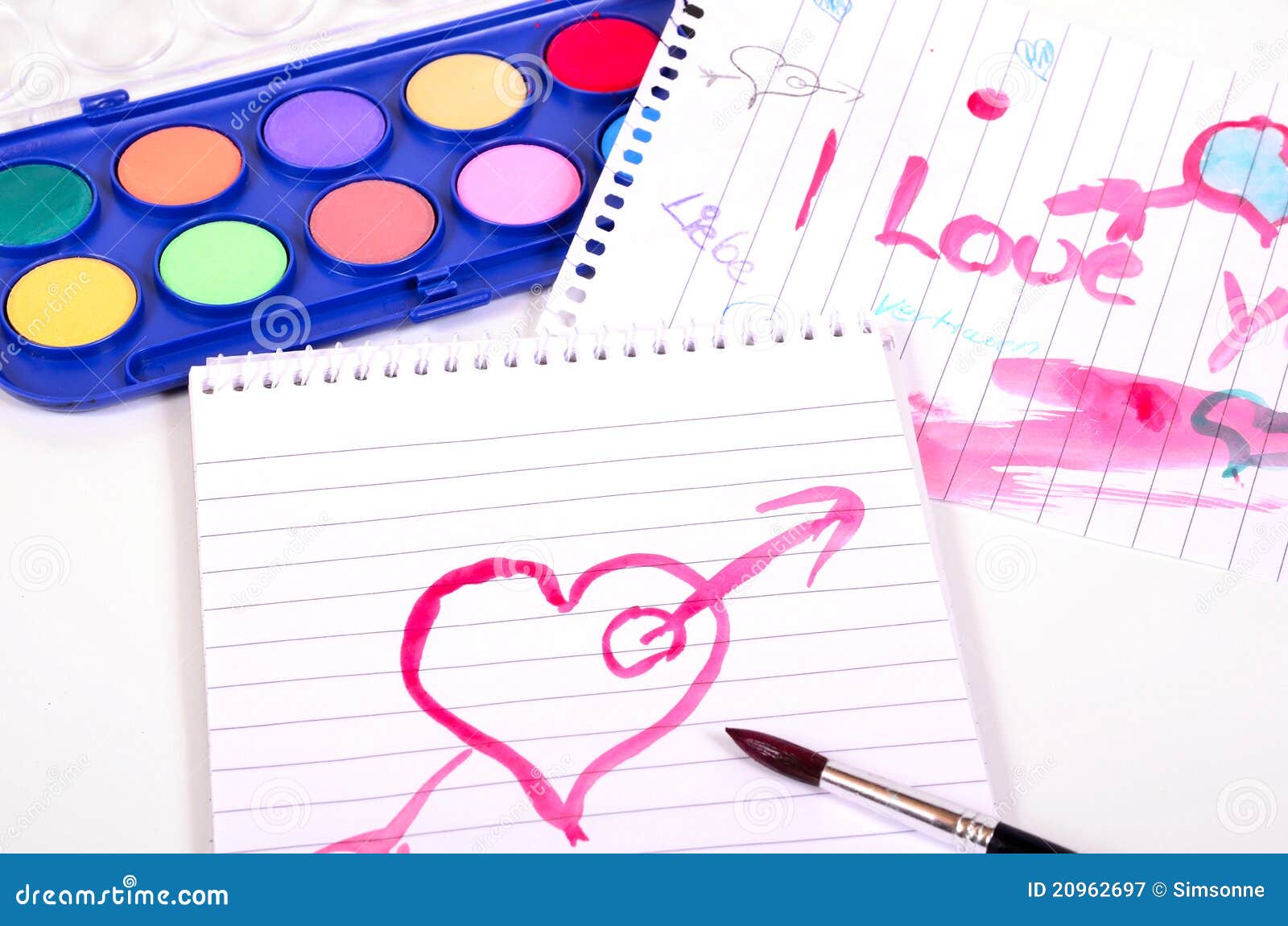 Heart paint brush stock image. Image of colors, brush 20962697
