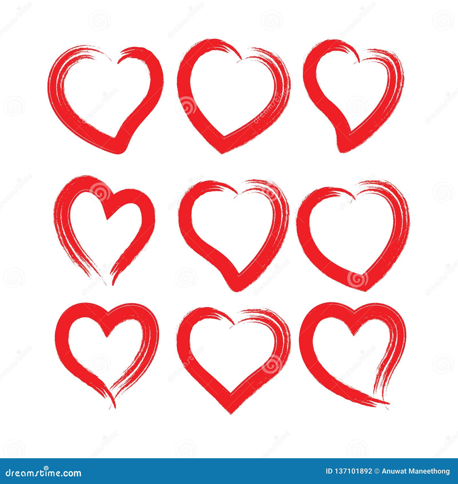 Heart Paint Brush Vector and Illustration Stock Vector Illustration of sketch, symbol 137101892