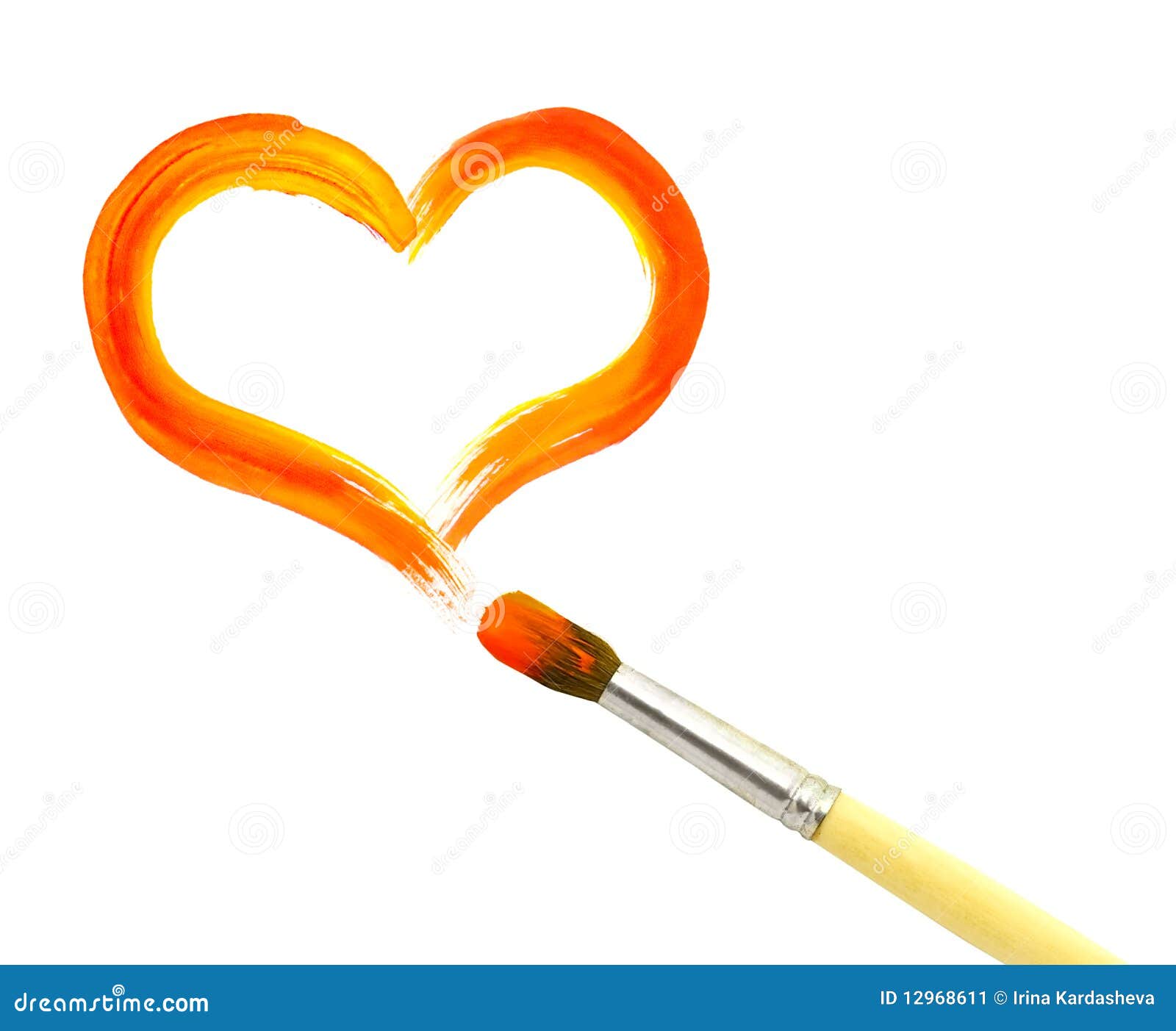 Heart and paintbrush stock image. Image of card, white 12968611