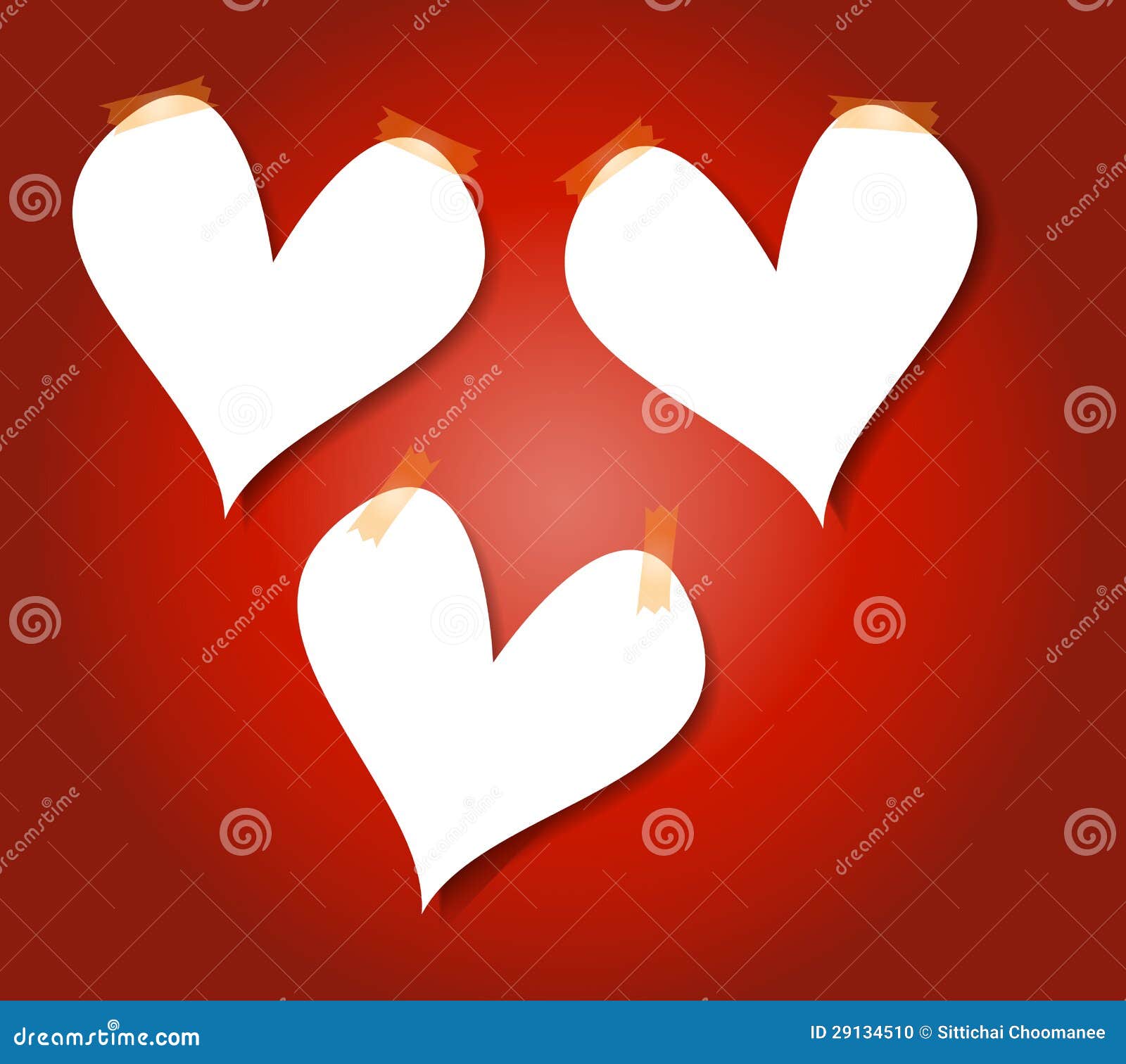 Heart Paper Background with Masking Tape Stock Vector Illustration of