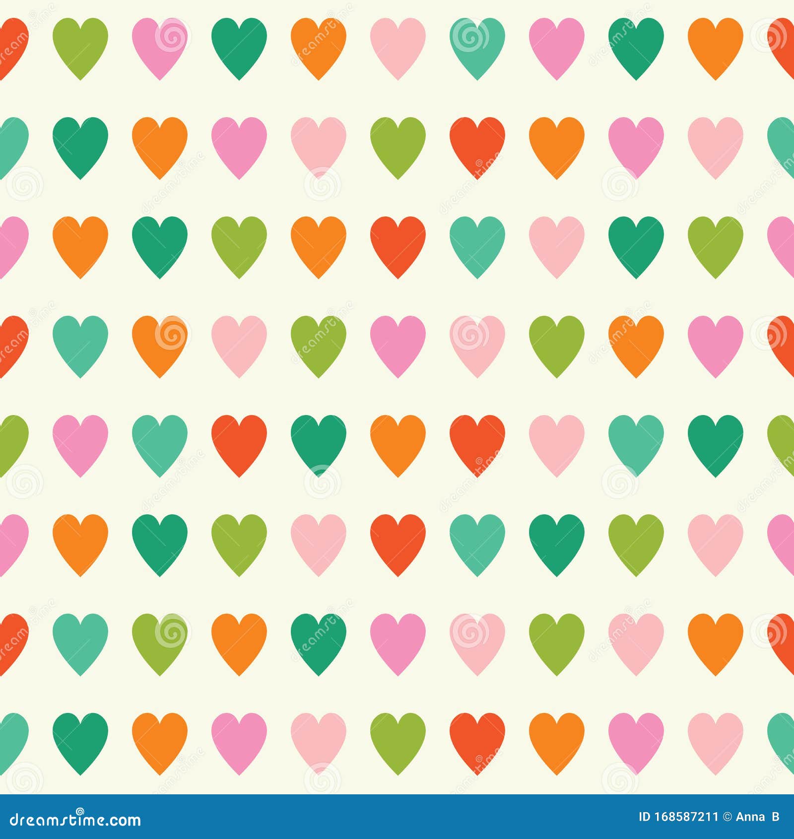 Heart Pattern. Geometric Colourful Vector Seamless Repeat Design ...