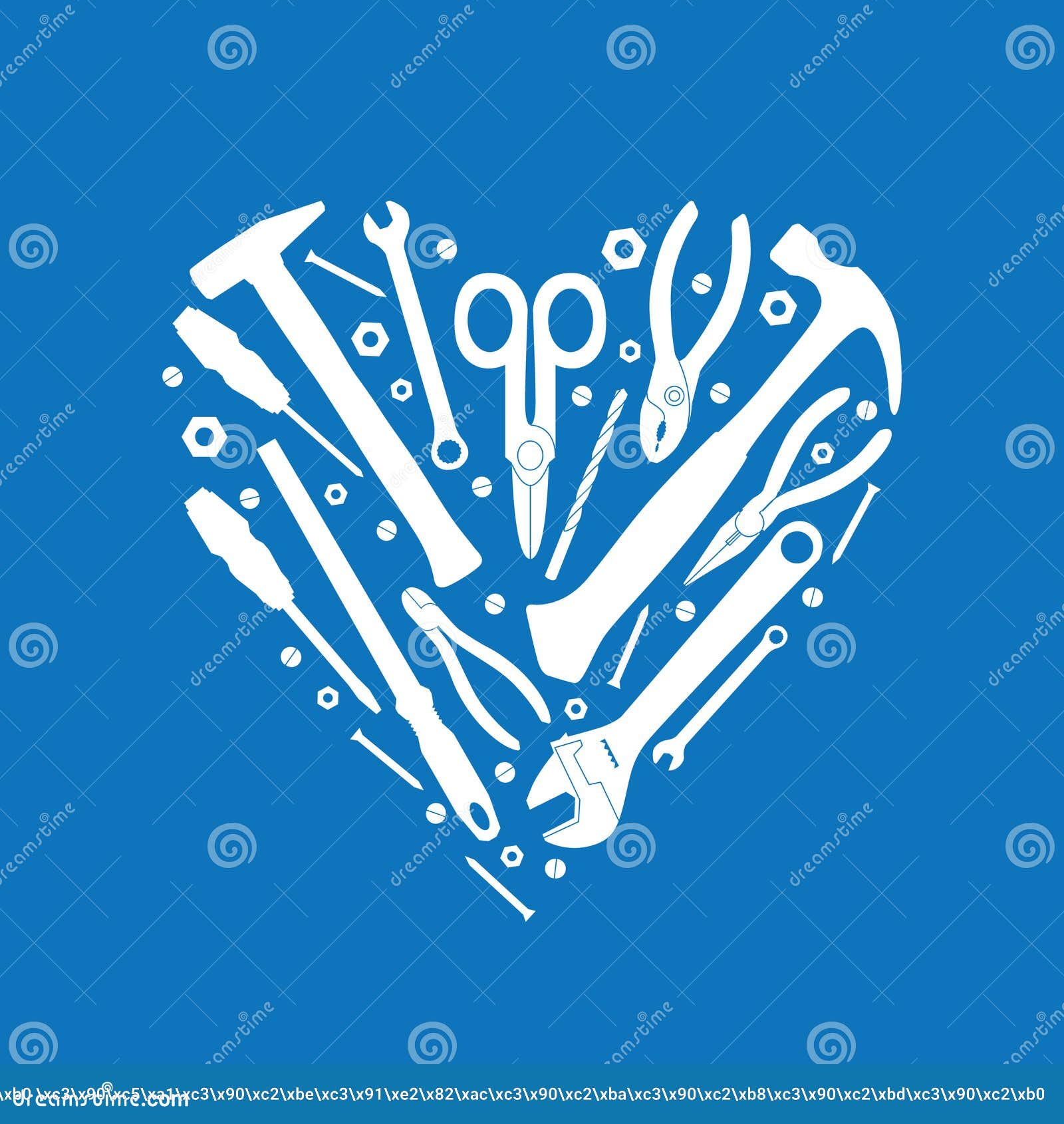 Heart Pattern of the Instruments. Vector Stock Vector Illustration of