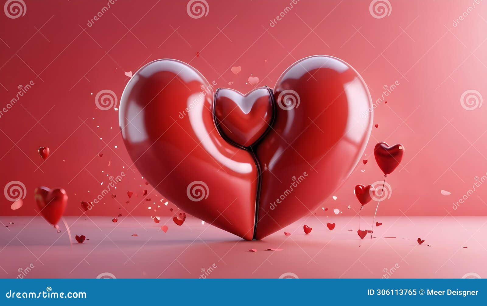 heart background valentine day. ai generative