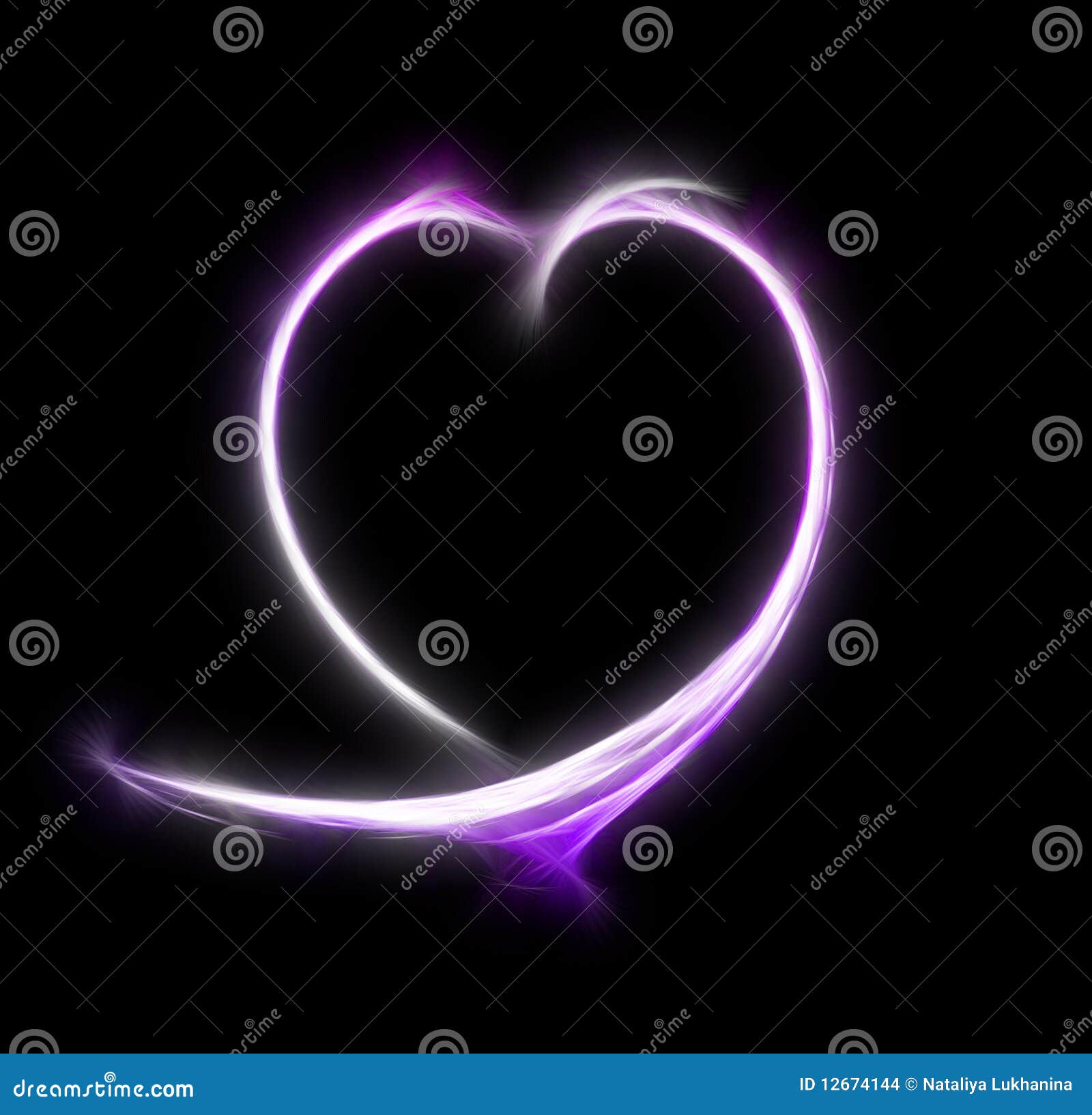 Heart of Pink Colour on a Black Background Stock Illustration