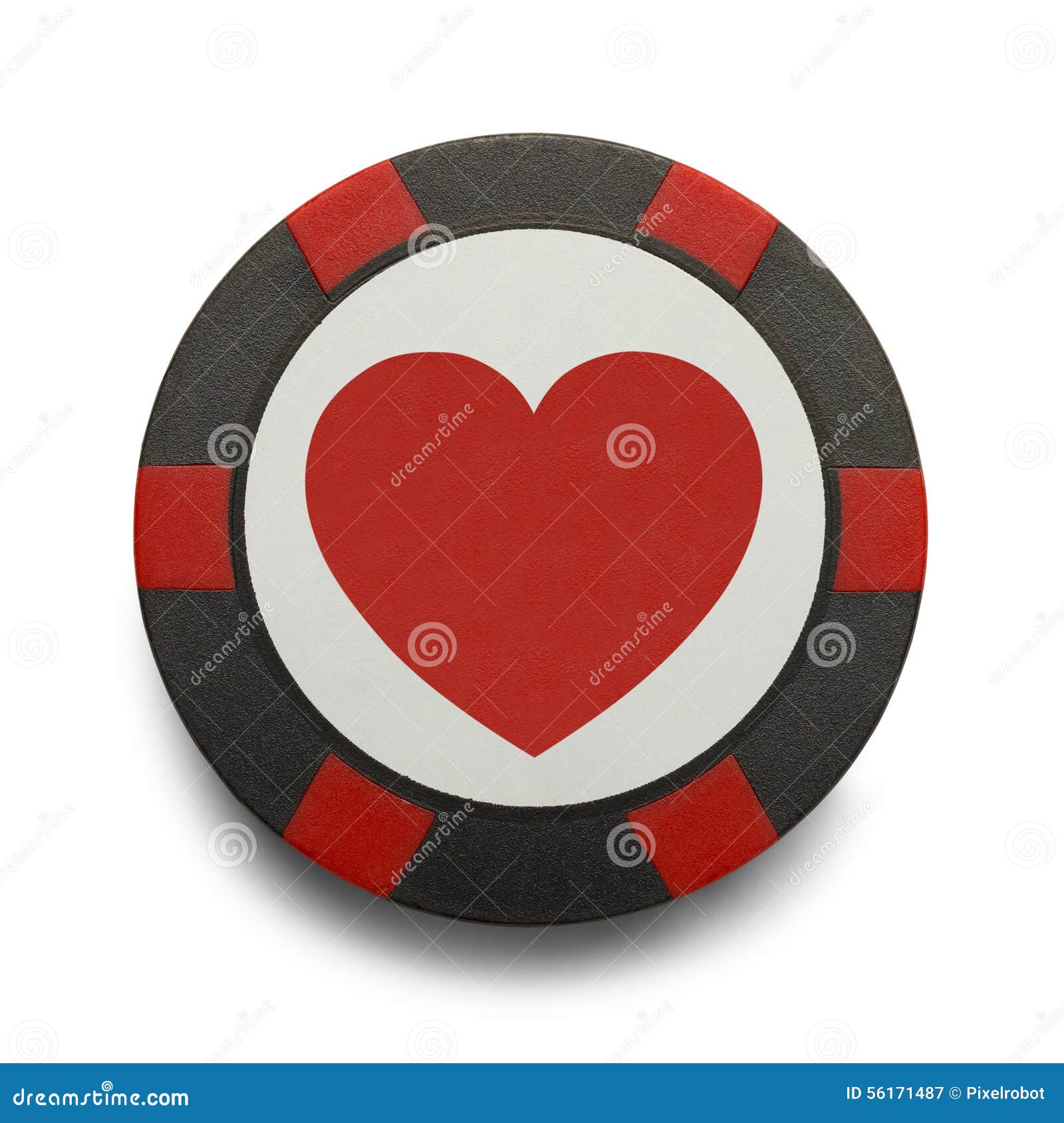 heart poker chip