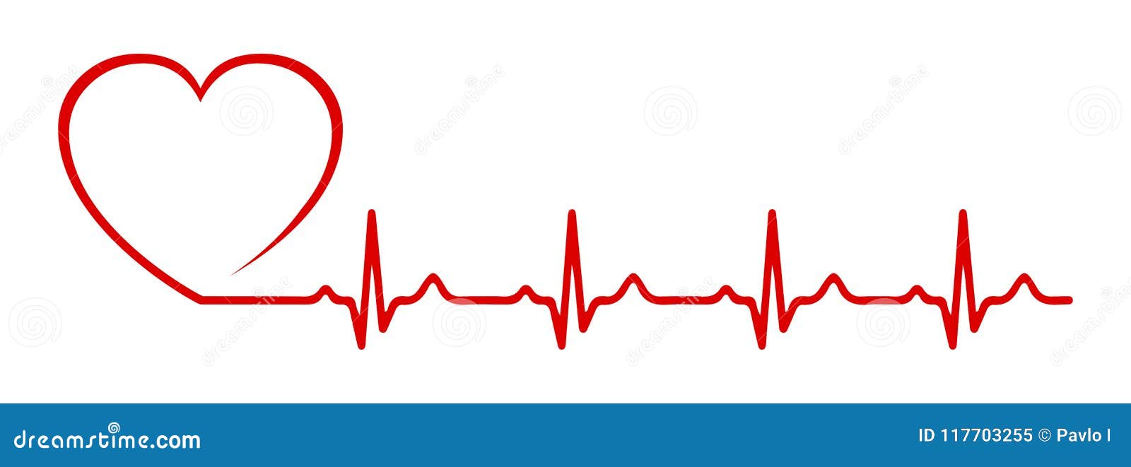 Heart Pulse, One Line - Vector Stock Illustration - Illustration of ...