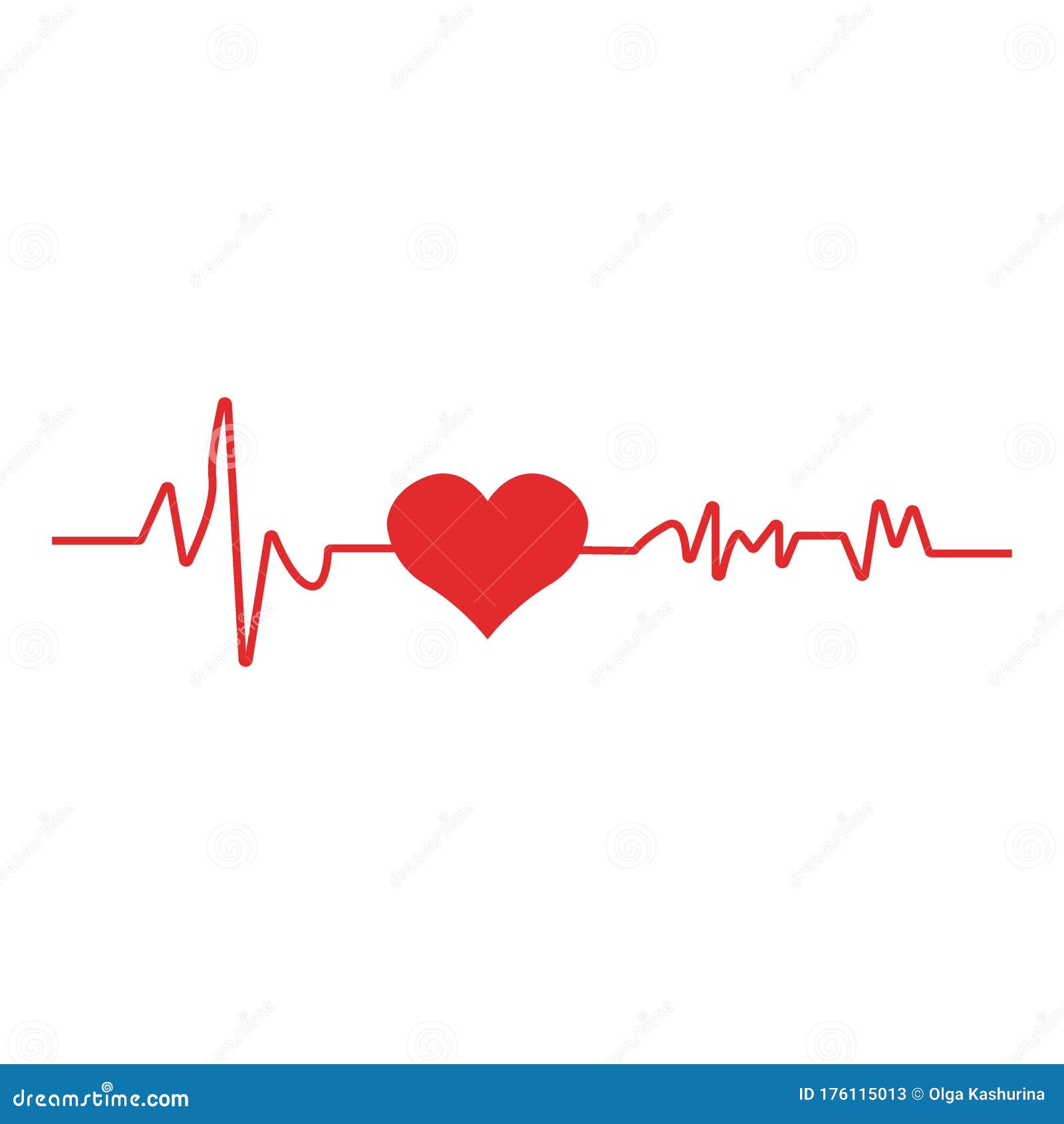 Heart Pulse. Red and White Colors Stock Vector - Illustration of ...