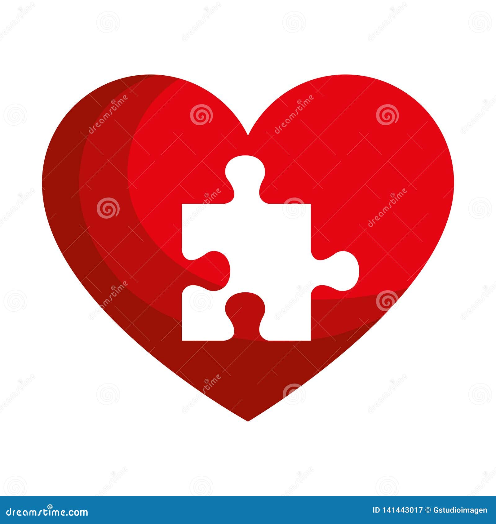 Heart with puzzle pieces stock vector. Illustration of integration ...