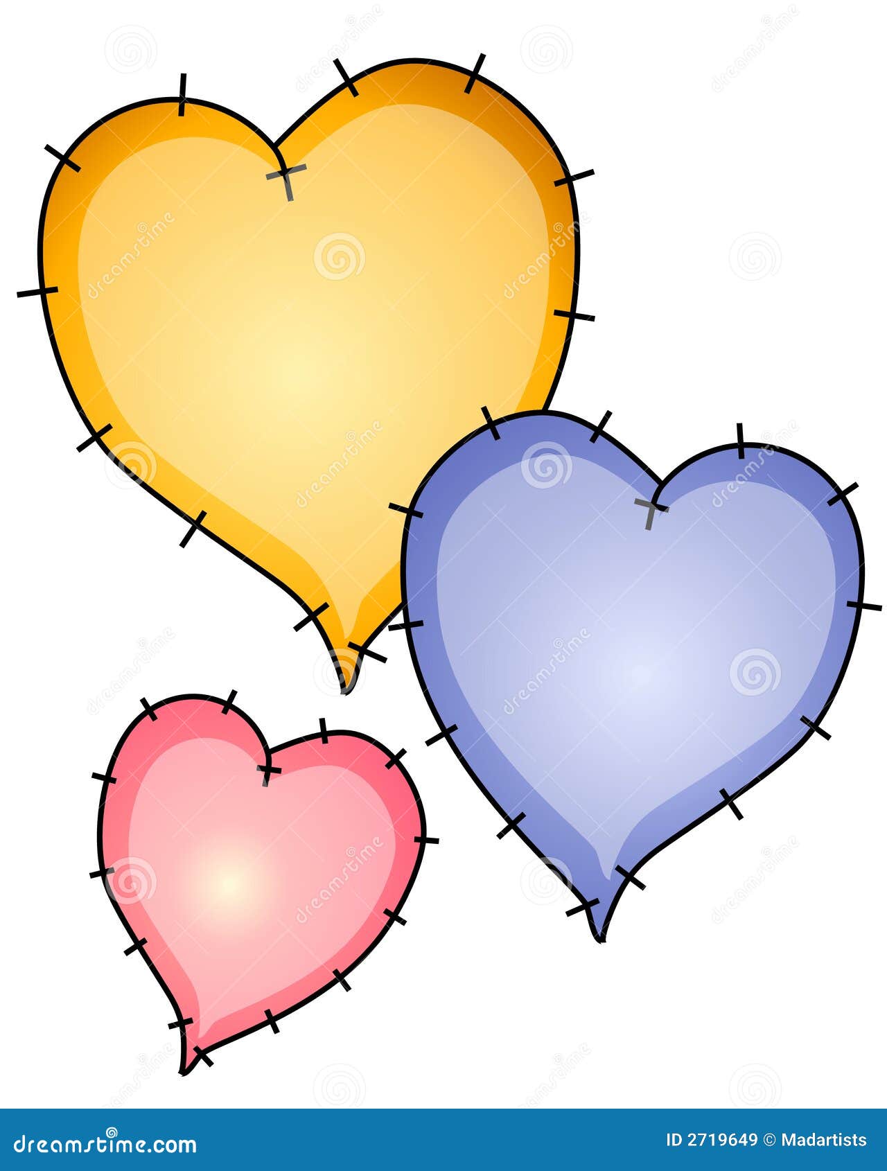 Heart Quilt Patches Clip Art Stock Illustration Illustration of