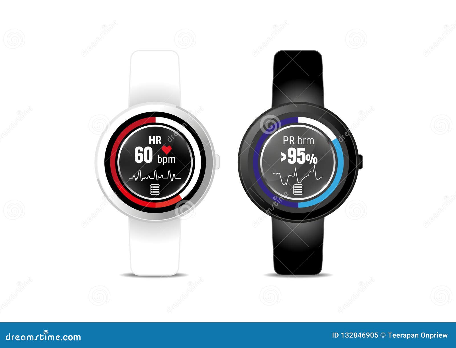 Heart Rate Application Display on Smartwatch Stock Vector ... Circuit Diagram