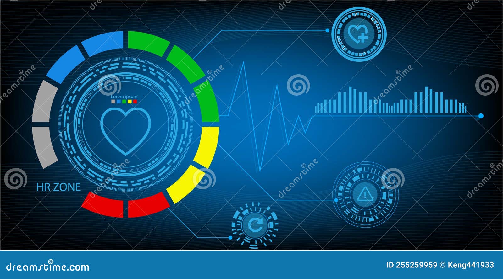 Heart Rate Monitor AI Hologram Vector Concept for Future Technology