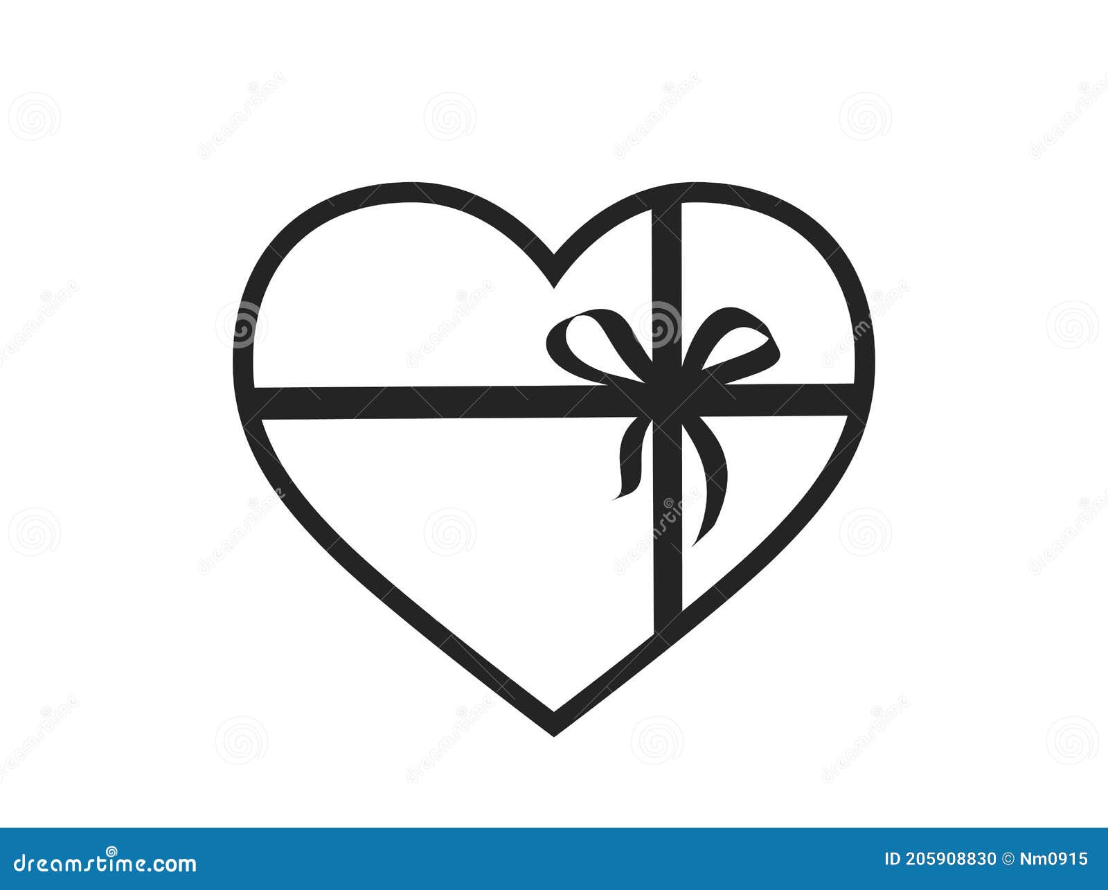 Heart with Ribbon Line Icon. Love Gift Line Icon. Valentine and Love Symbol  Stock Vector - Illustration of happy, passion: 205908830
