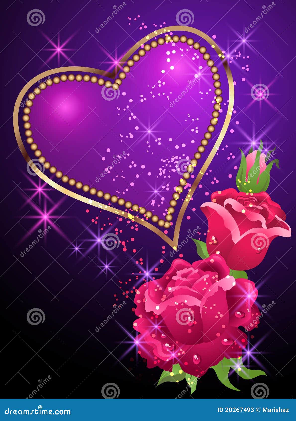 heart roses and stars stock vector illustration of imagen de corazones y rosas