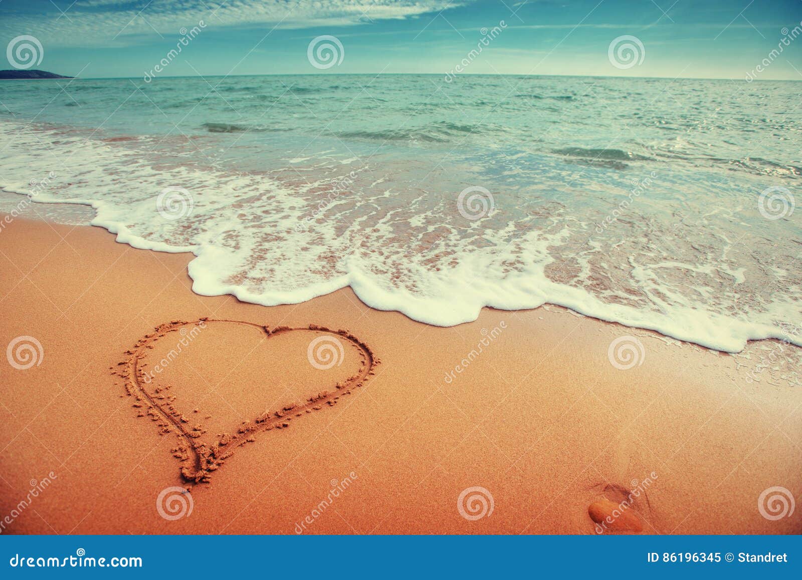 Heart on the Sand Beach. Romantic Composition Stock Image Image of