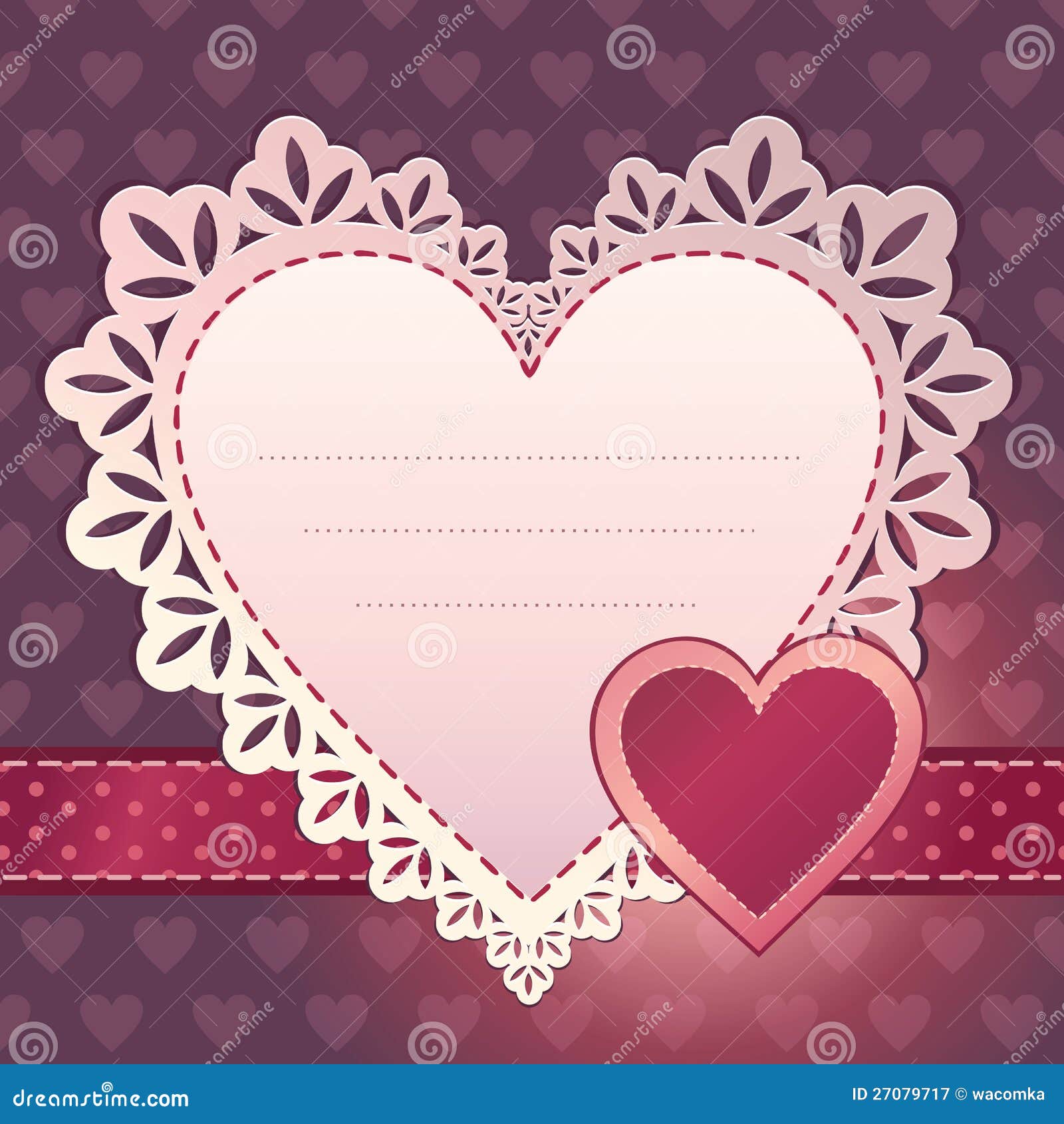 Heart Scrapbook Template Background Design Stock Vector Illustration