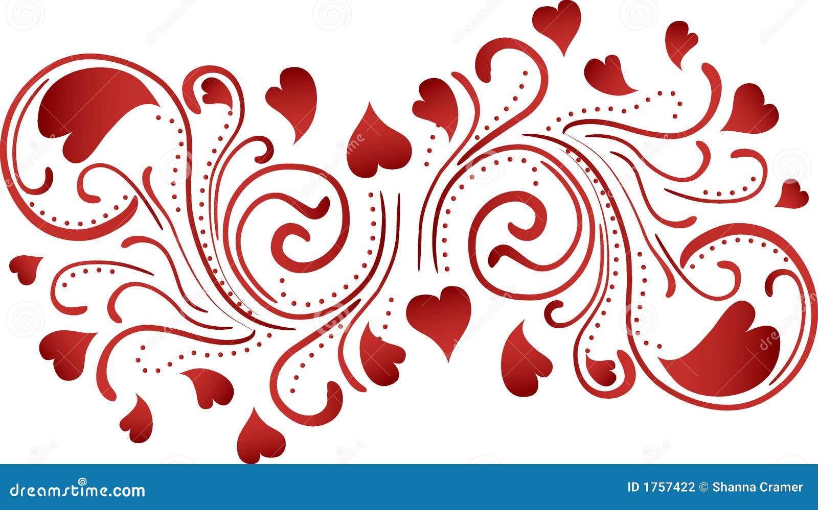 Heart Scroll Background stock vector. Illustration of design - 1757422