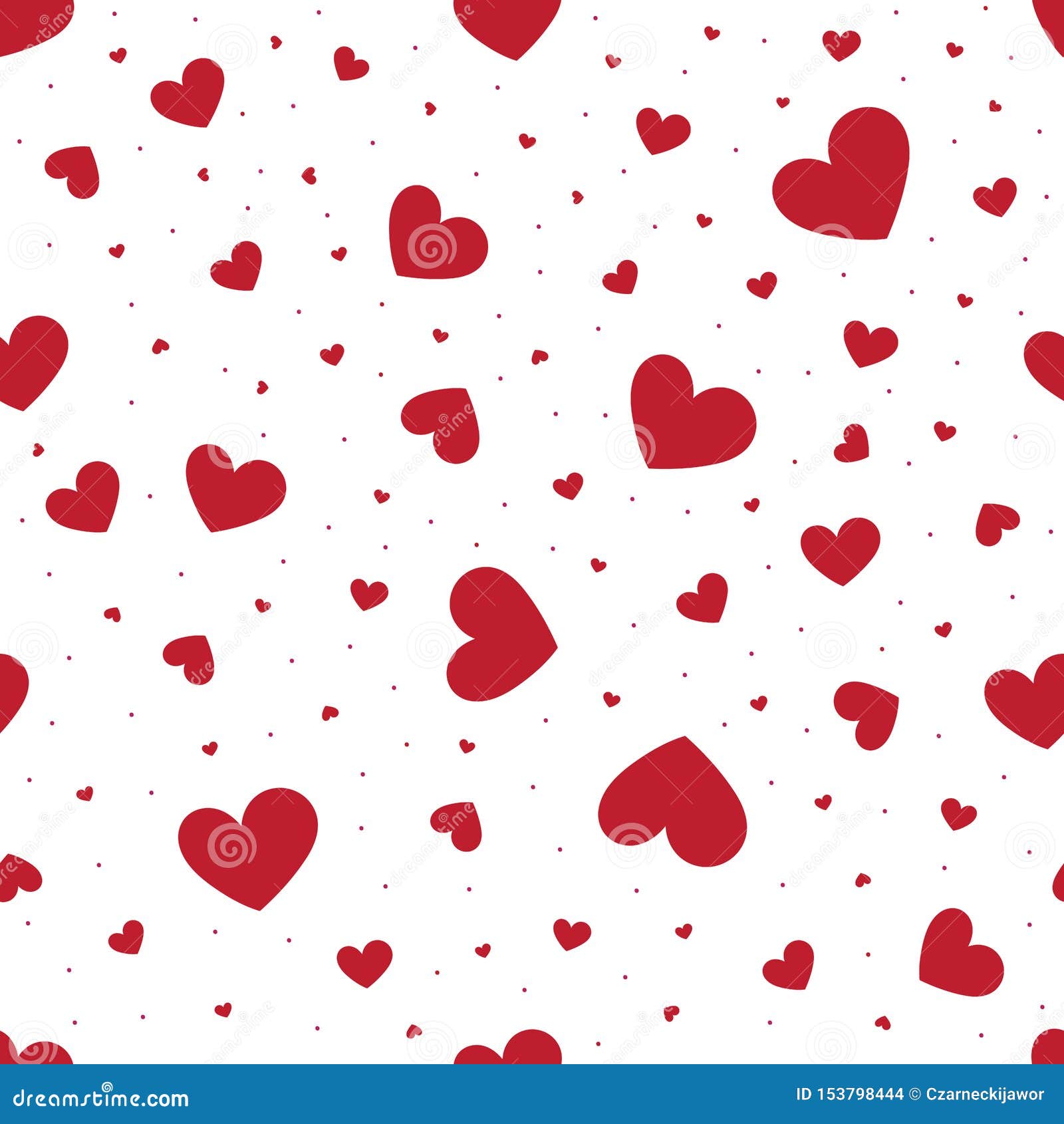 Heart Seamless Pattern. Vector Endless Background. Red Hearts Isolated on  White Backdrop. Stock Vector - Illustration of love, fabric: 153798444