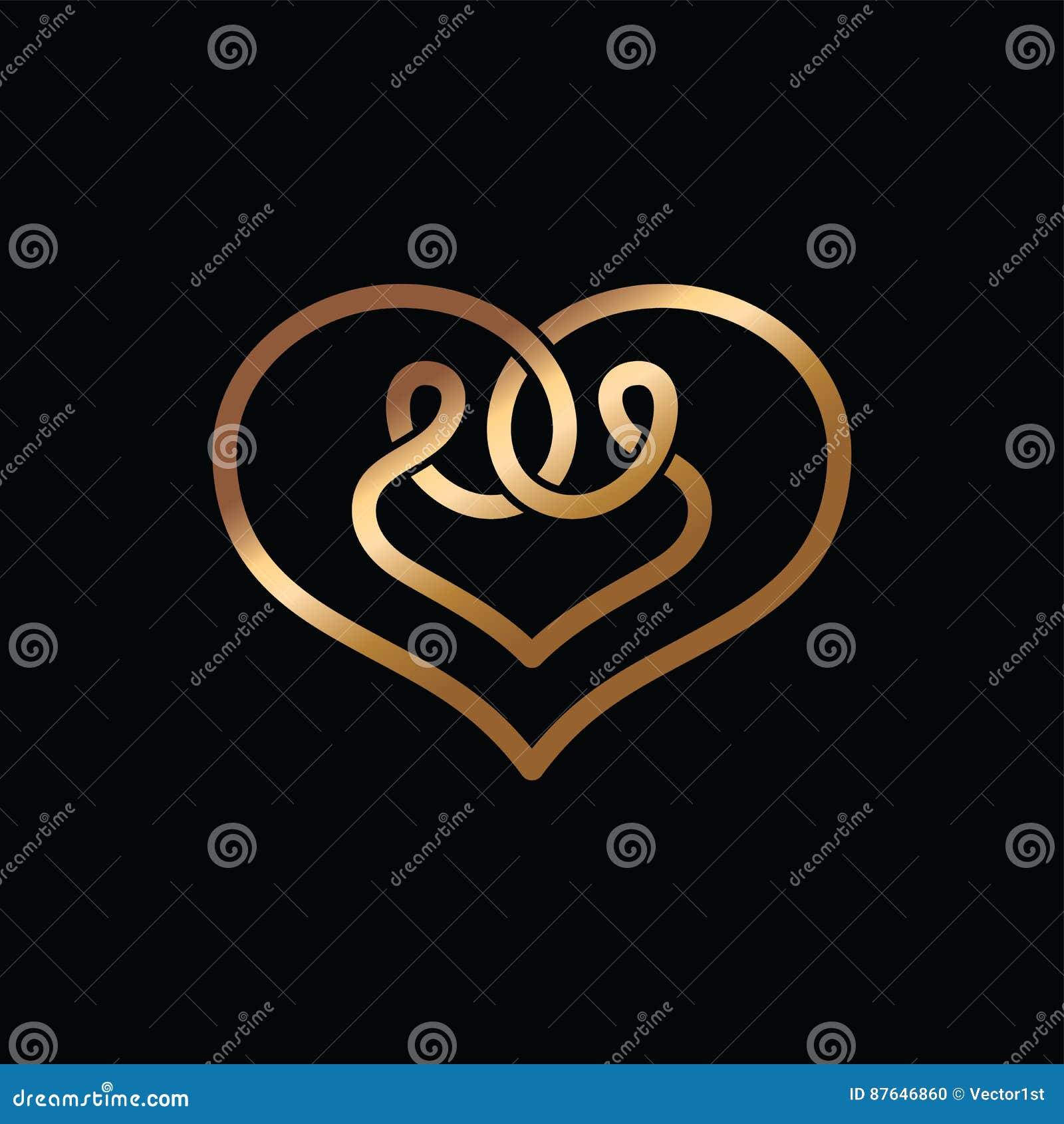 Heart Shape Celtic Overlapped Concept Logo Stock Vector ...