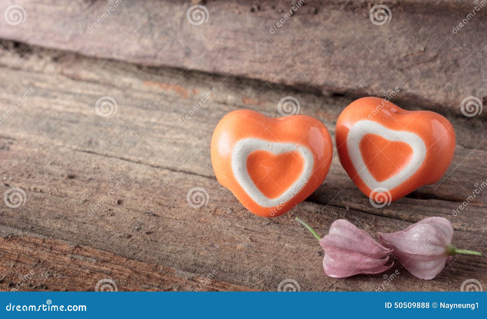 Heart Shape Ceramic on Wood Background. Stock Photo - Image of grunge