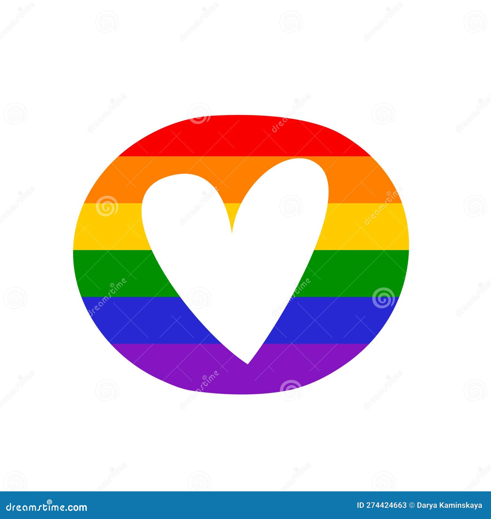 Heart Shape in Circle. Rainbow Love Concept. LGBTQ+ Related Symbol in ...