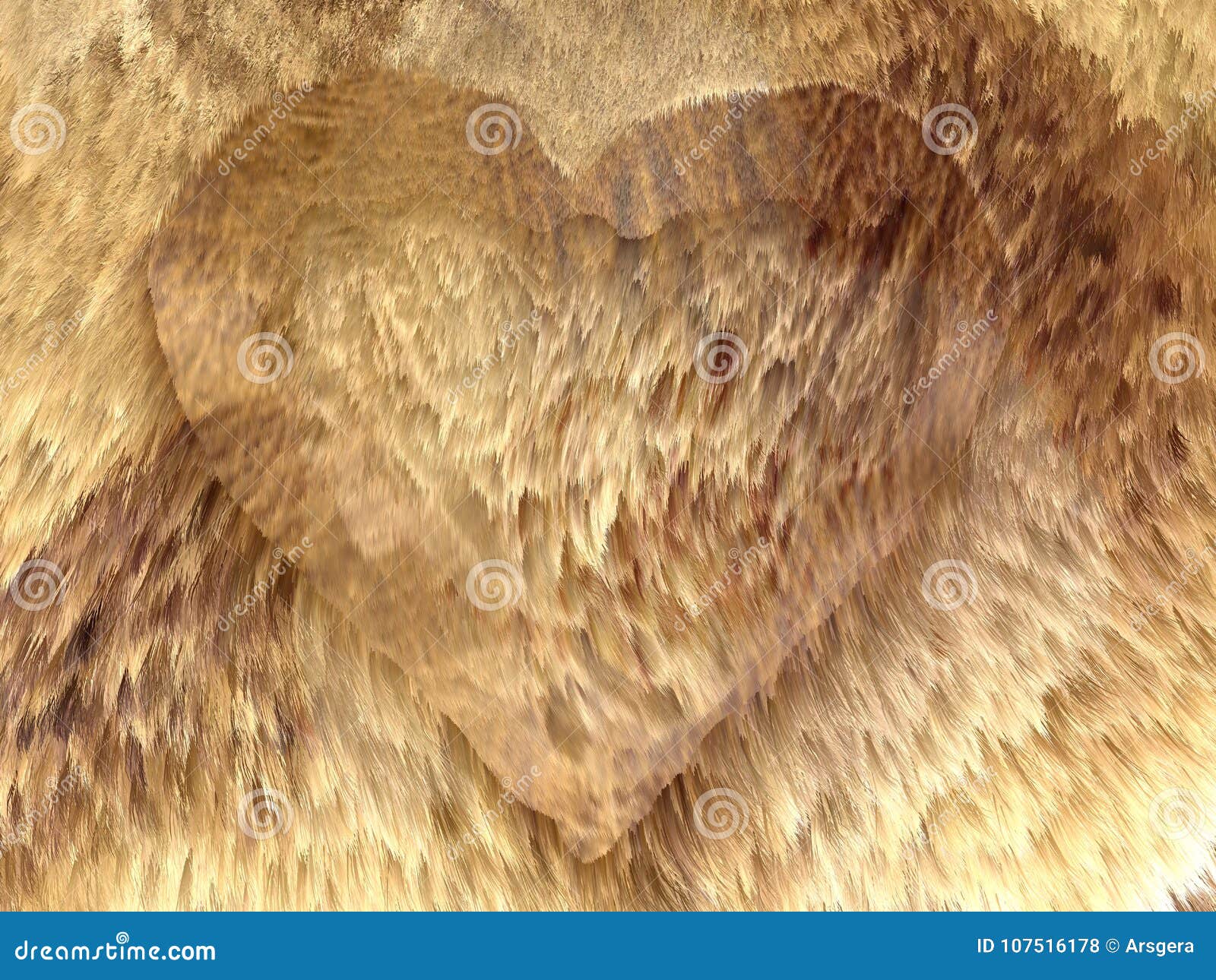 heart  on fox fur pattern
