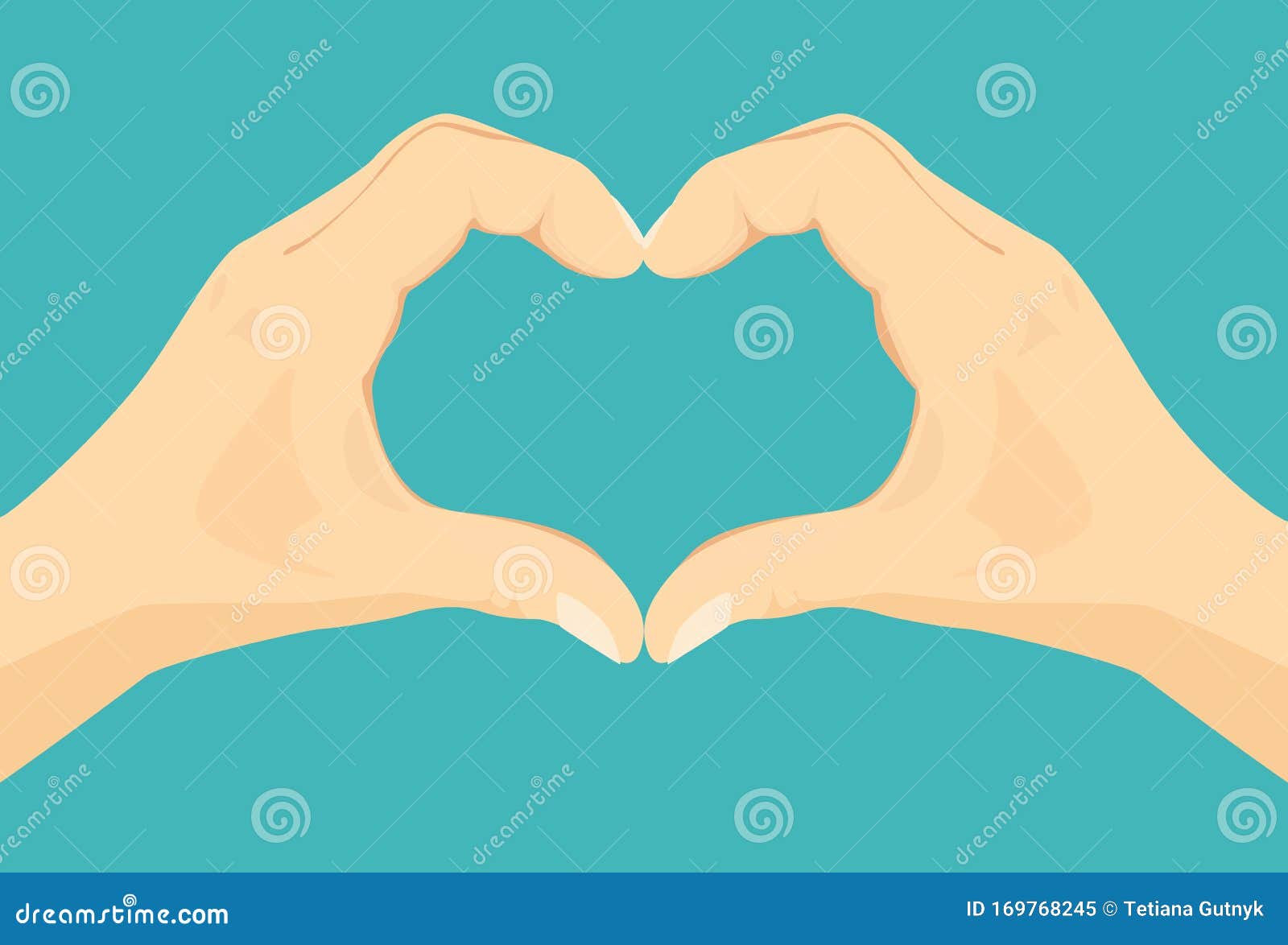 Heart Shape Hands Vector Icon With Illustration Of Two Palms Making