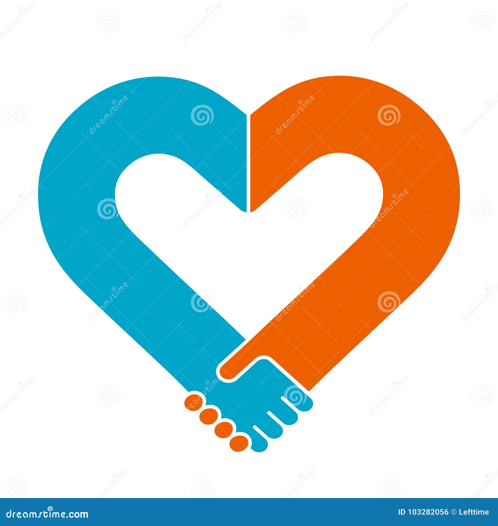 Heart shape handshake stock vector. Illustration of communication ...