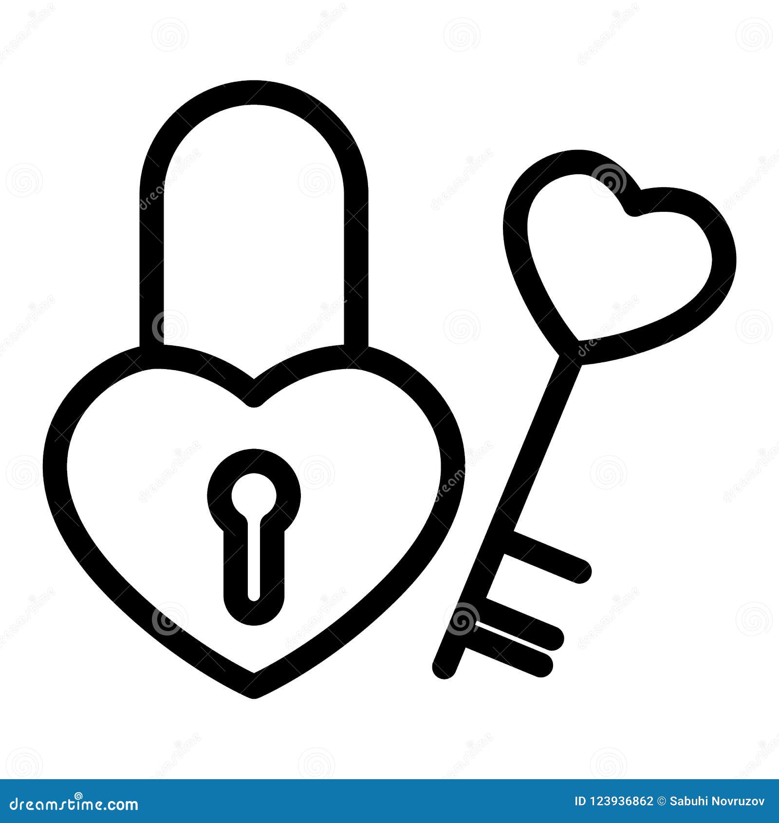 heart  lock with a key line icon. castle    on white. lock and key outline style 