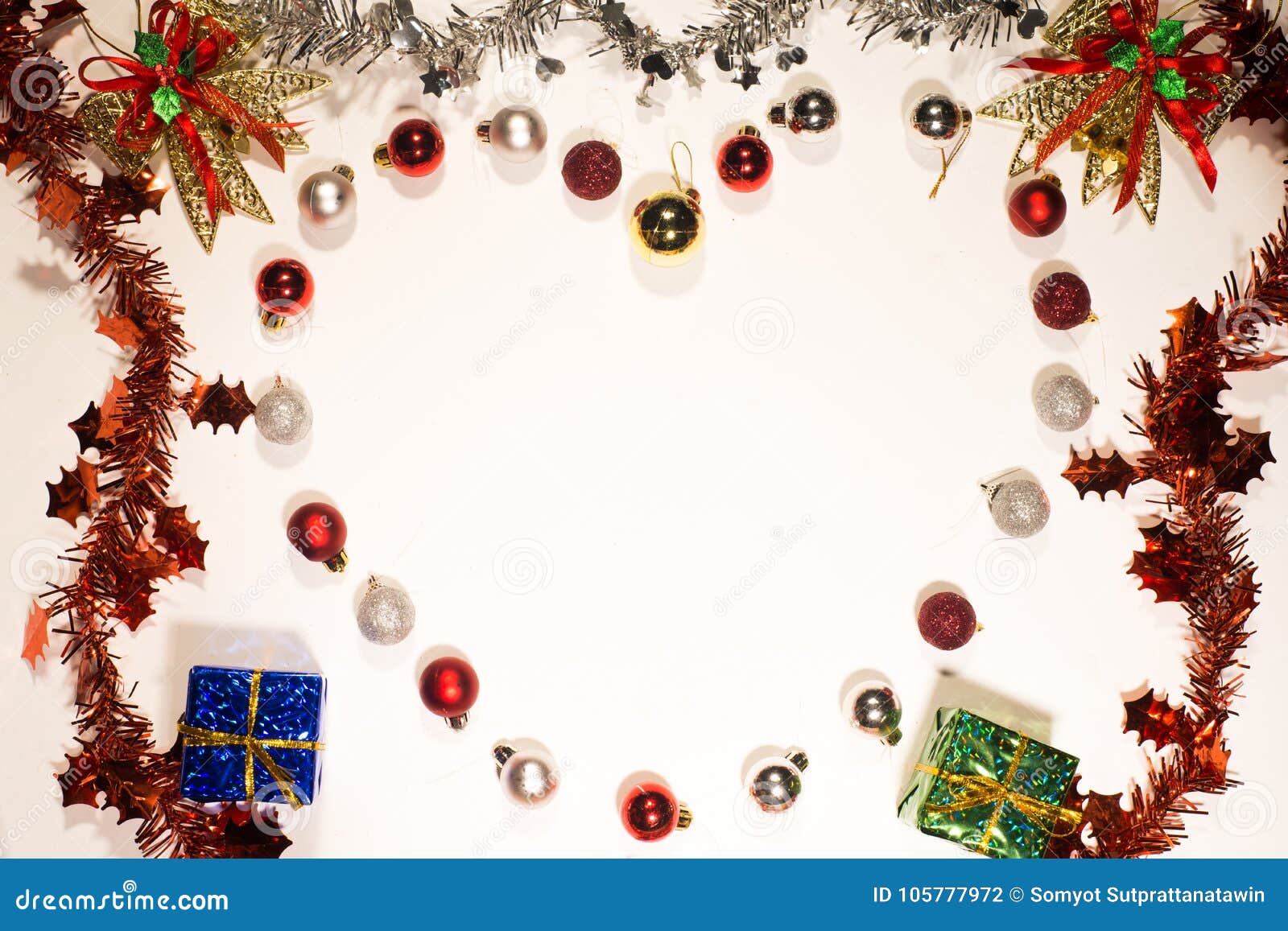 Heart Shape Ornaments Christmas Decoration Border Stock Photo - Image ...