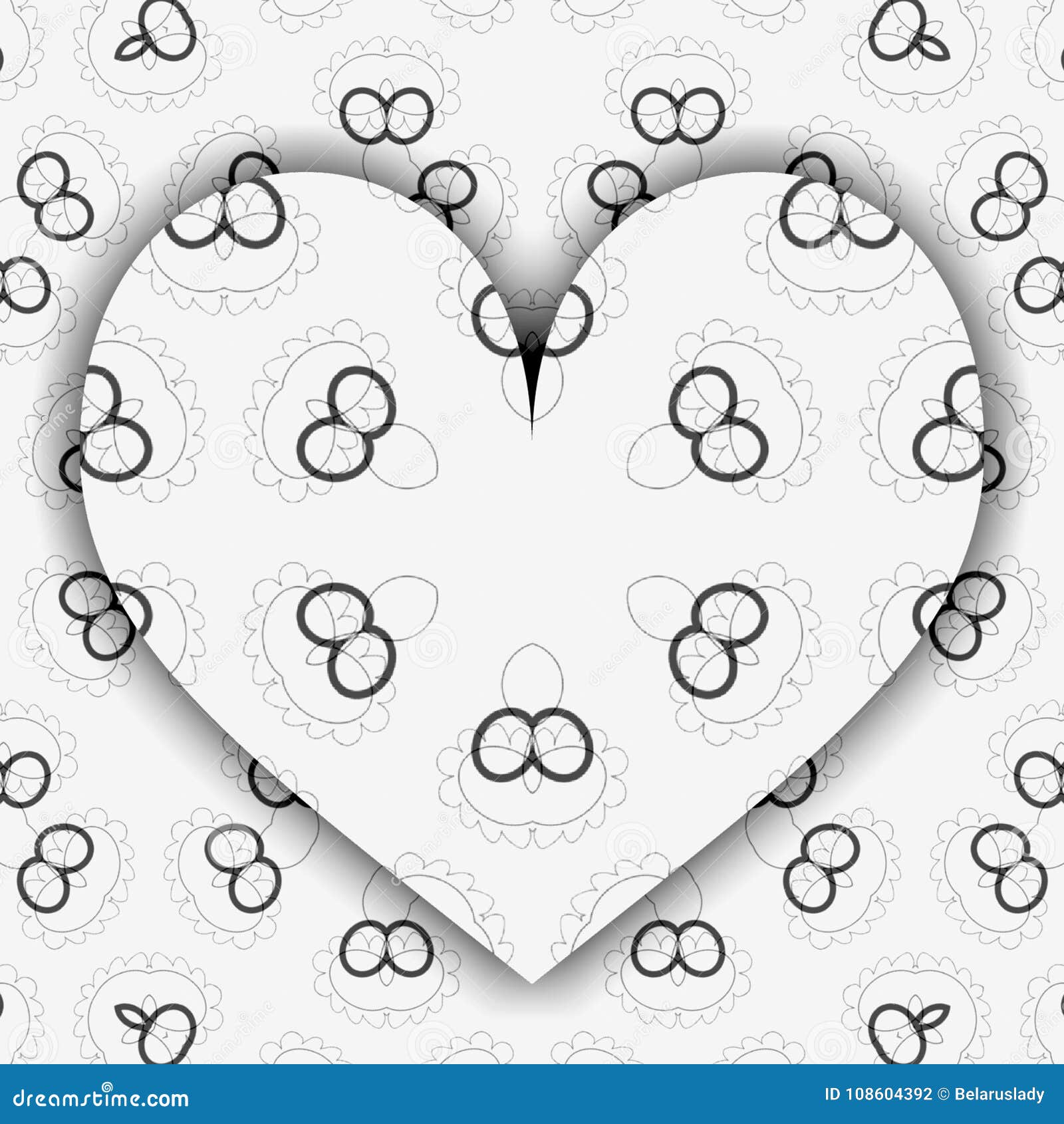 Download Heart Shape Pattern For Card Coloring Book Stock Illustration Illustration Of Heart Valentine 108604392