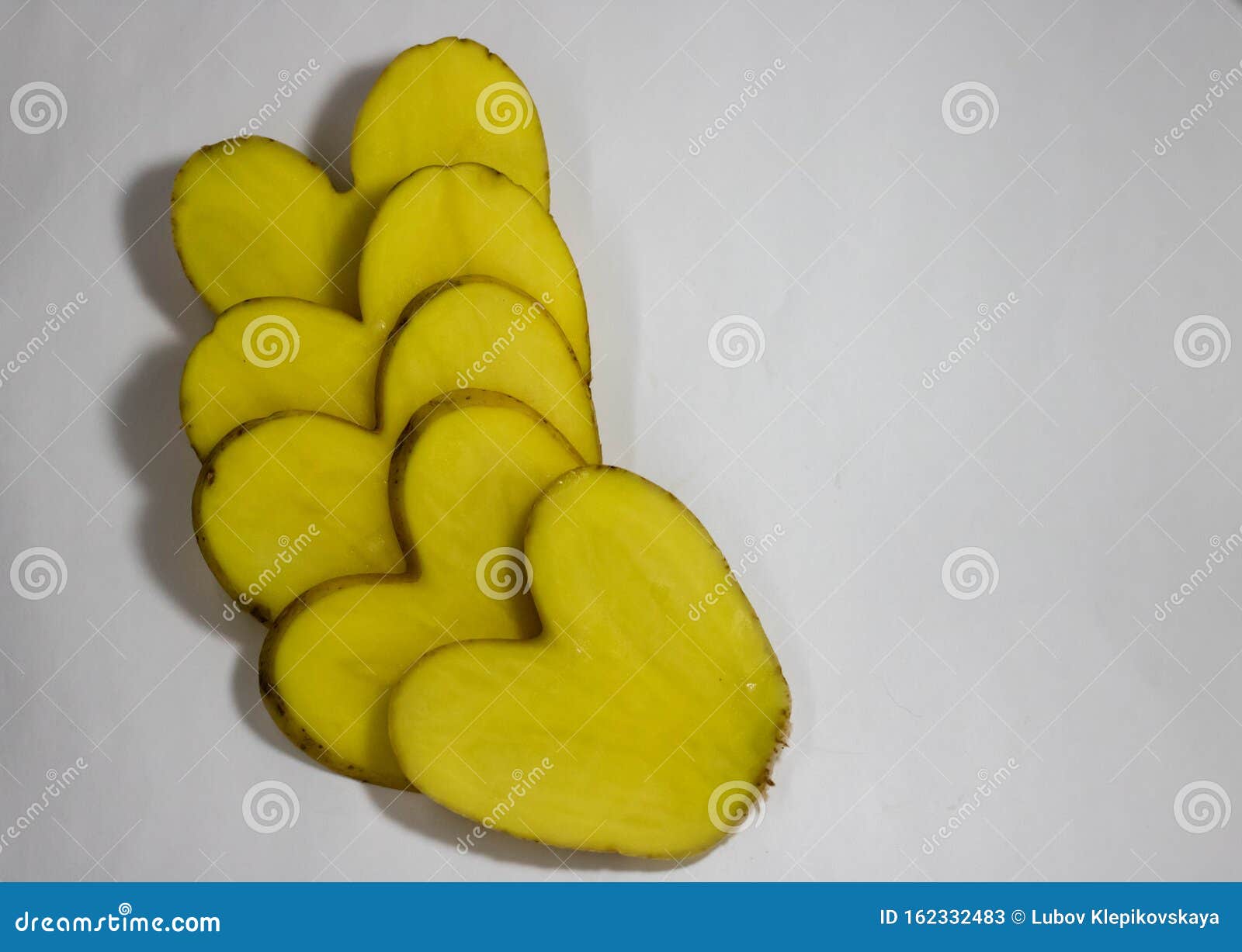 Heart Shape Potato Chips Isolated On White Background With Clipping