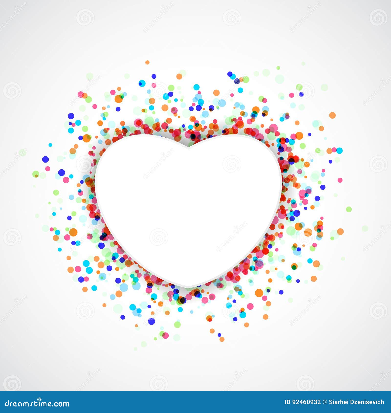 Heart Shape Symbol Over Colorful Confetti or Holi Background Stock ...