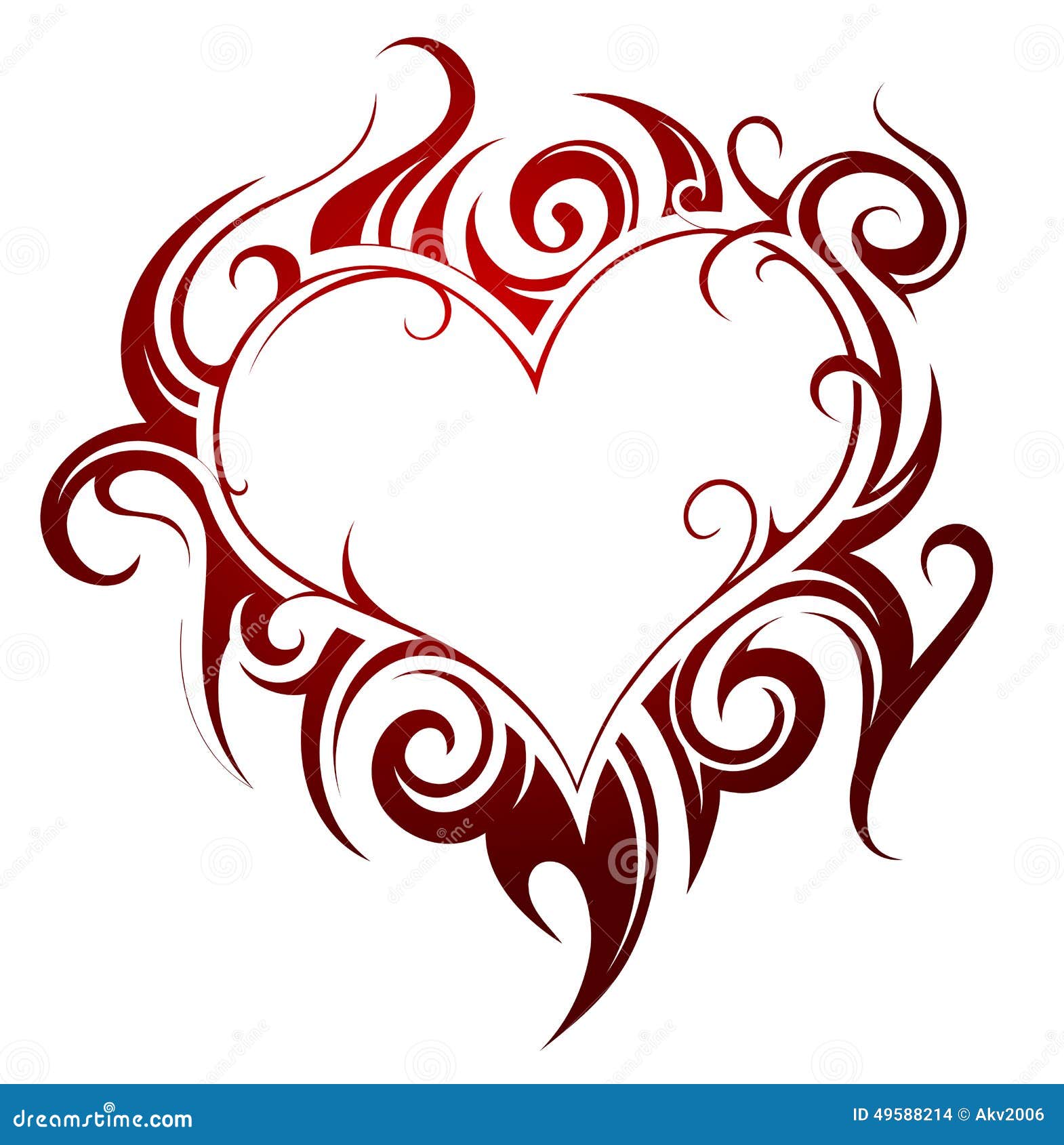 Heart in Tattoo Style, Heart-shaped Pattern Stock Vector - Illustration of  shape, decoration: 190218290