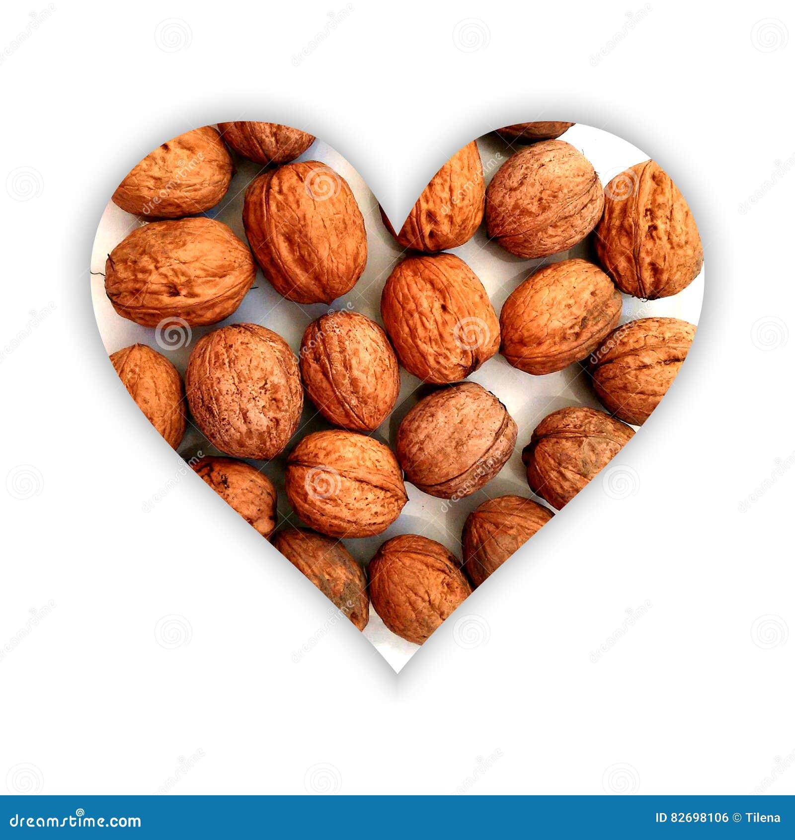 Heart Shape with Walnuts Inside Stock Photo Image of heap, expressing
