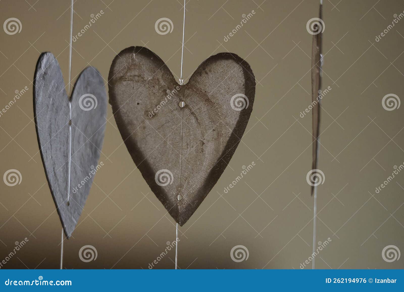 Heart Shape Wind Chimes Detail Stock Photo - Image of bell, chimes